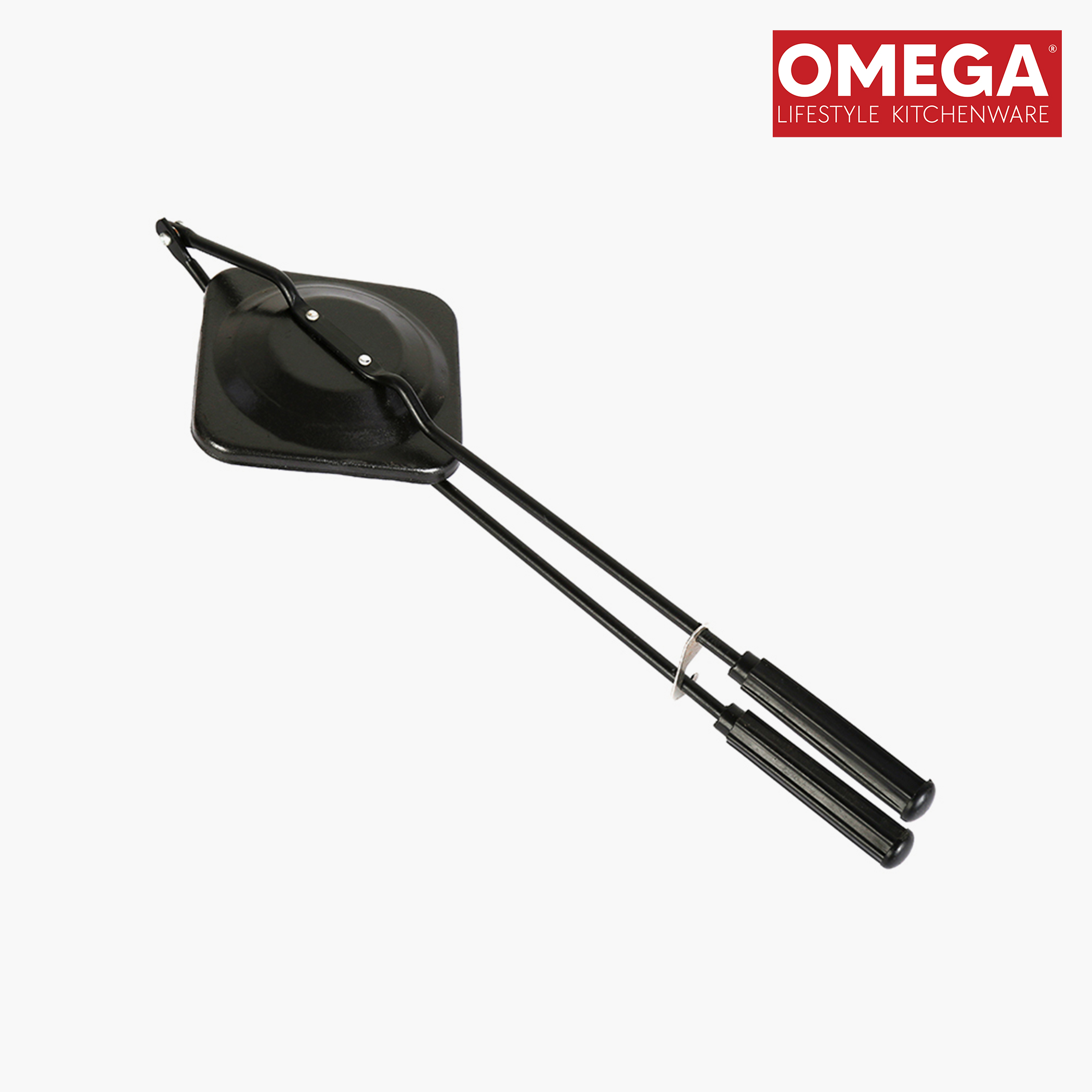 OMEGA Aluminium Non-Stick Sandwich Toaster in Black