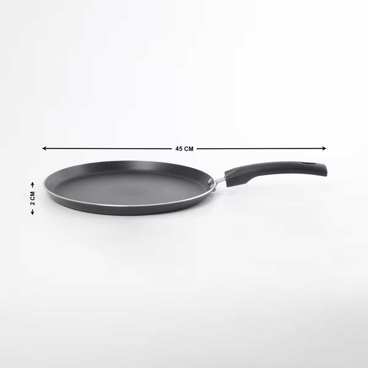 Fiona Sebron Aluminium Dosa Tawa - 45cm in Black