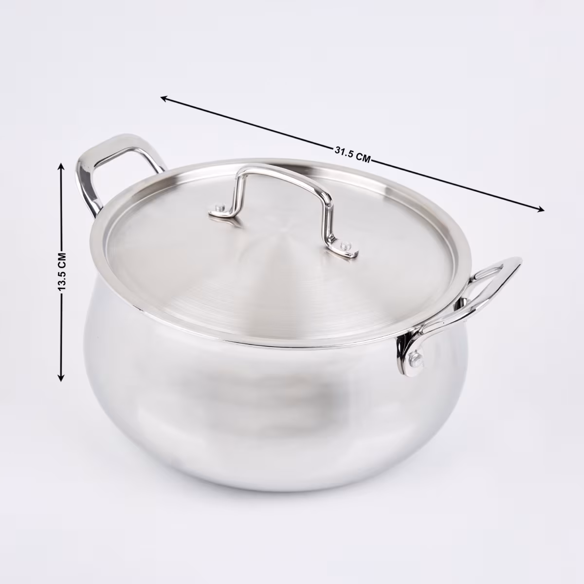 Valeria Carin Stainless Steel Induction Compatible Handi with Lid - 6.8L in Silver