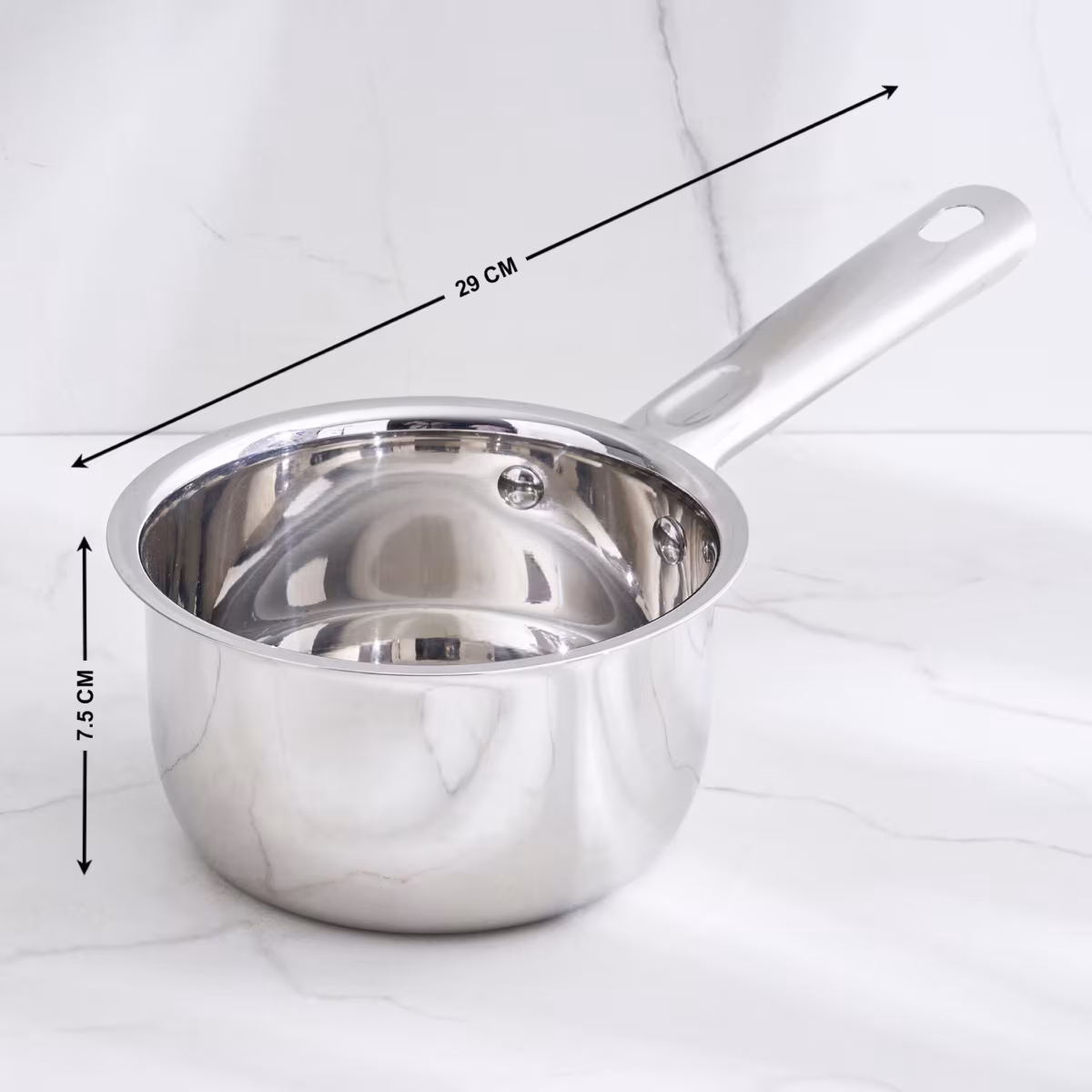 Adalyn Grit Stainless Steel Induction Compatible Milk Pan - 800ml in Silver