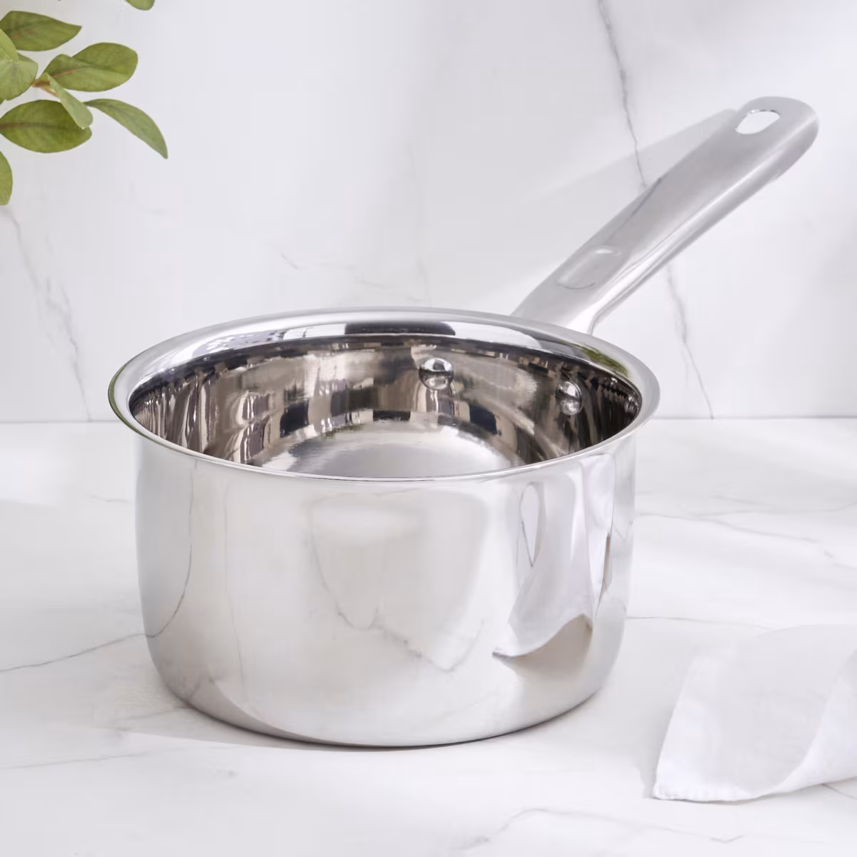 Adalyn Grit Stainless Steel Induction Compatible Milk Pan - 1.5L in Silver