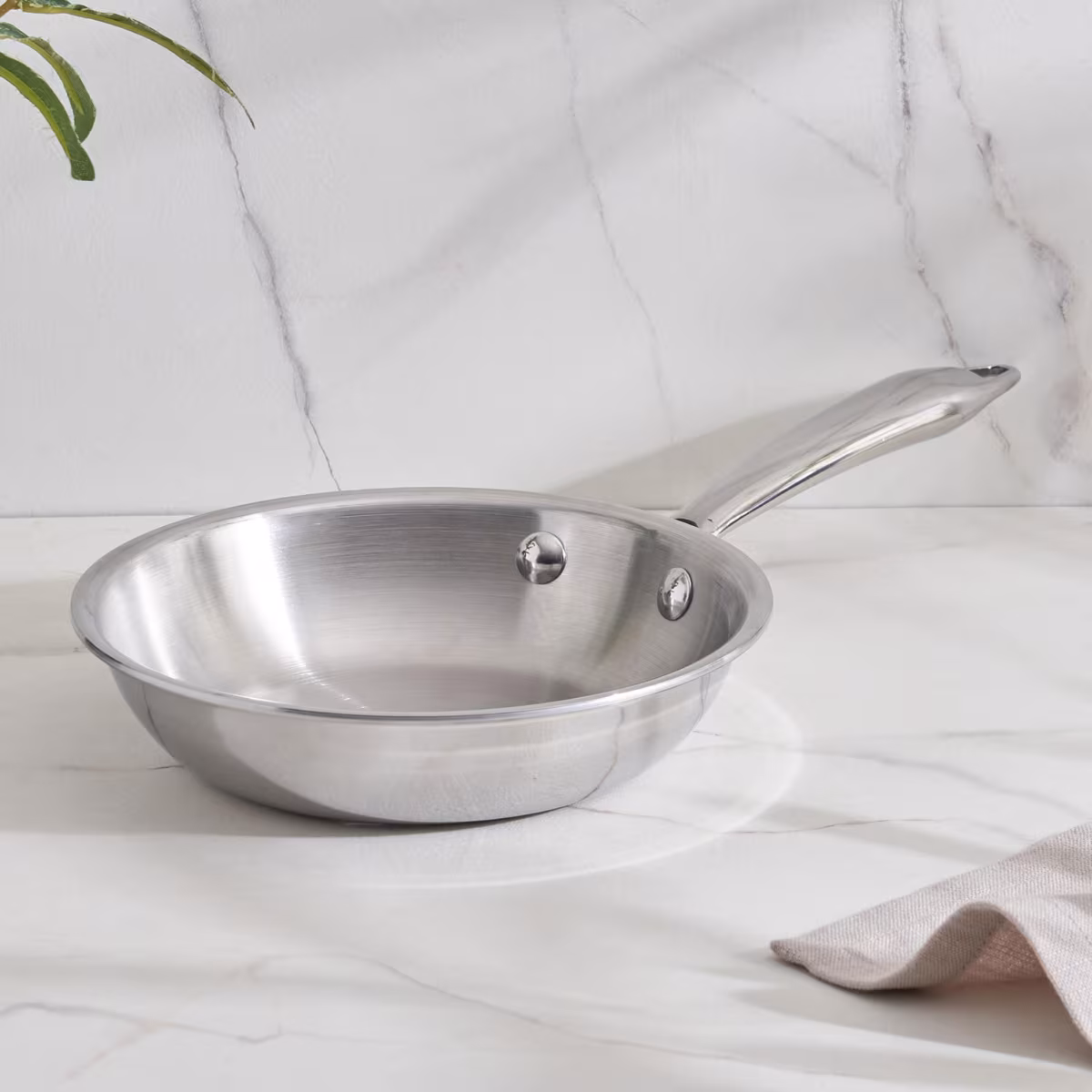 Valeria Carin Tri-Ply Stainless Steel Induction Compatible Frying Pan - 33cm in Silver