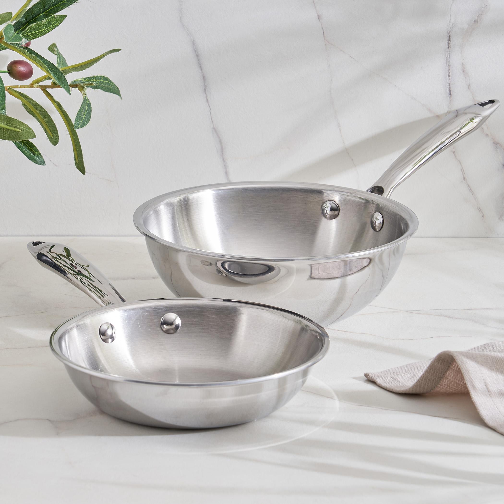 Valeria Carin Tri-Ply Stainless Steel Induction Compatible Mini Wok - 1.3L in Silver