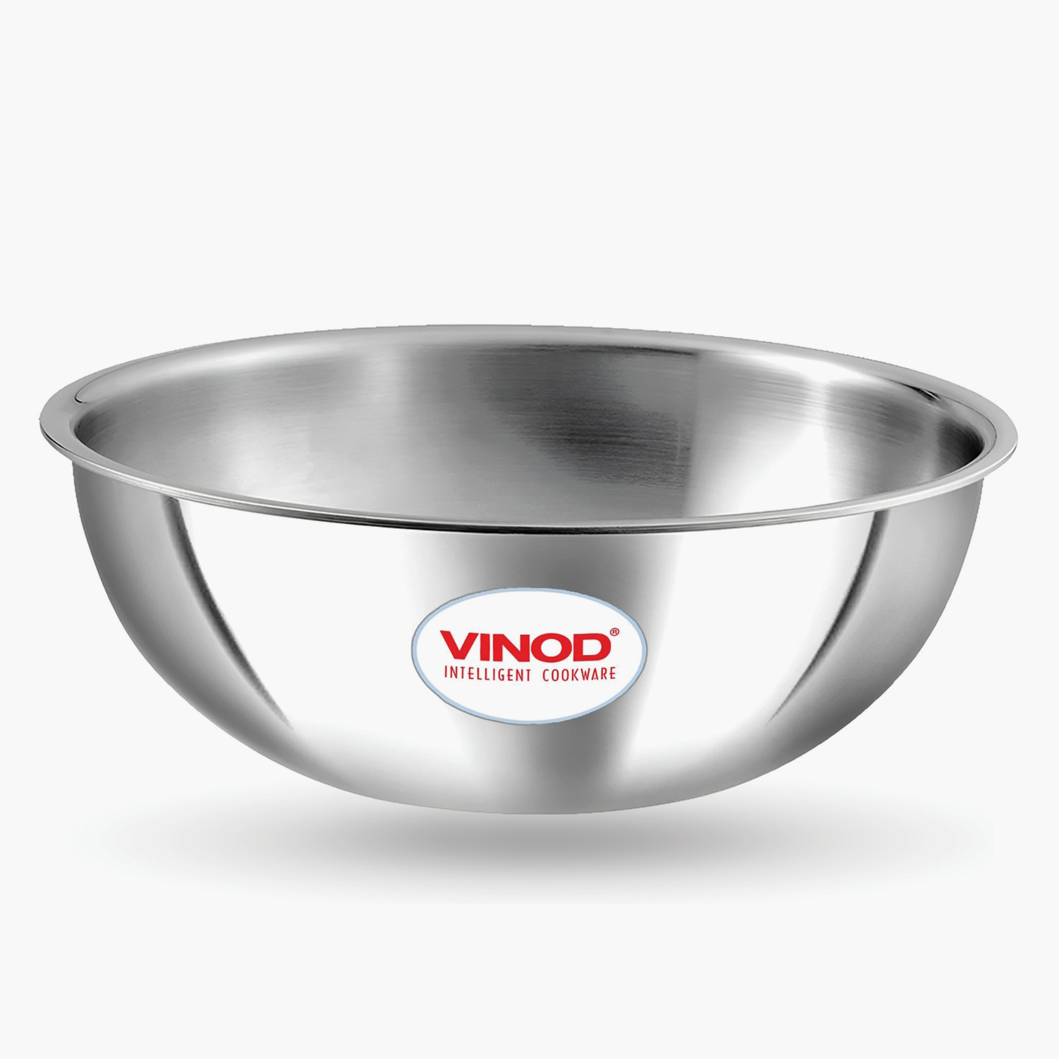 VINOD Platinum Triply Stainless Steel Deep Tasla - 24cm, 3.3L in Silver