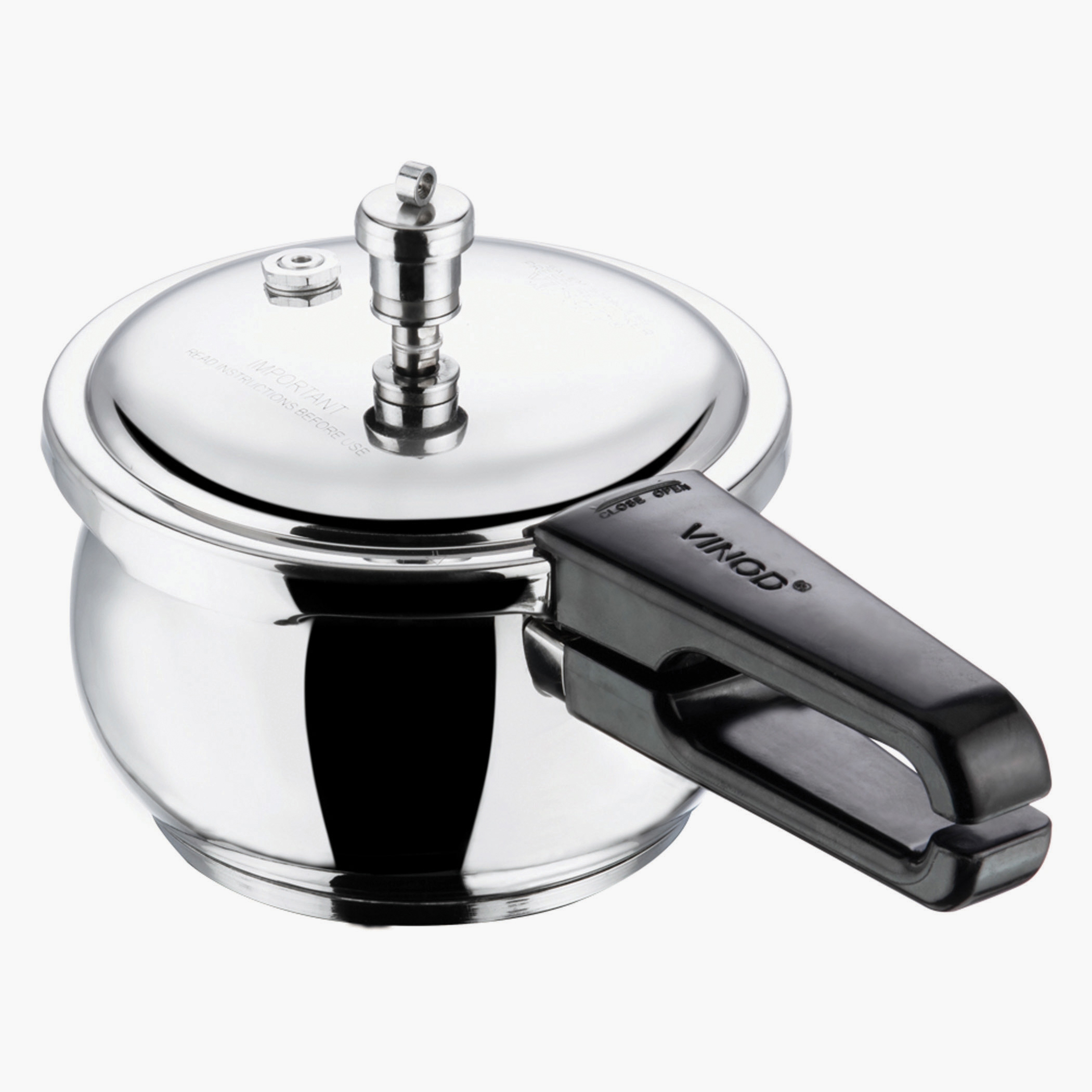 VINOD Splendid Plus 18/8 Stainless Steel Handi Pressure Cooker with Extra Glass Lid - 1.5L in Silver