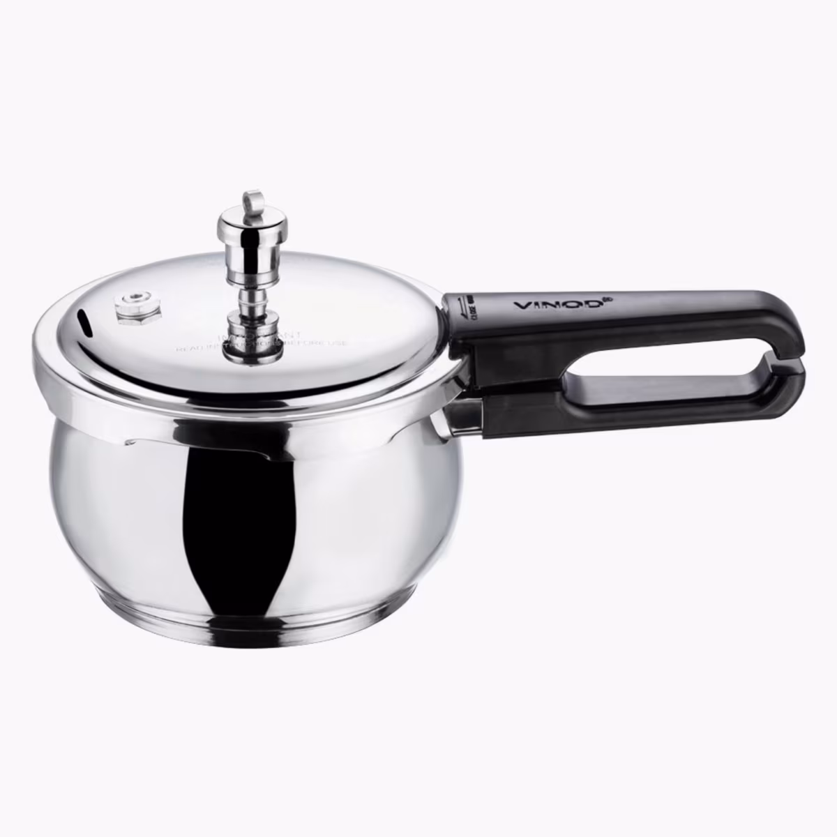 VINOD Splendid Plus 18/8 Stainless Steel Handi Pressure Cooker with Extra Glass Lid - 1.5L in Silver