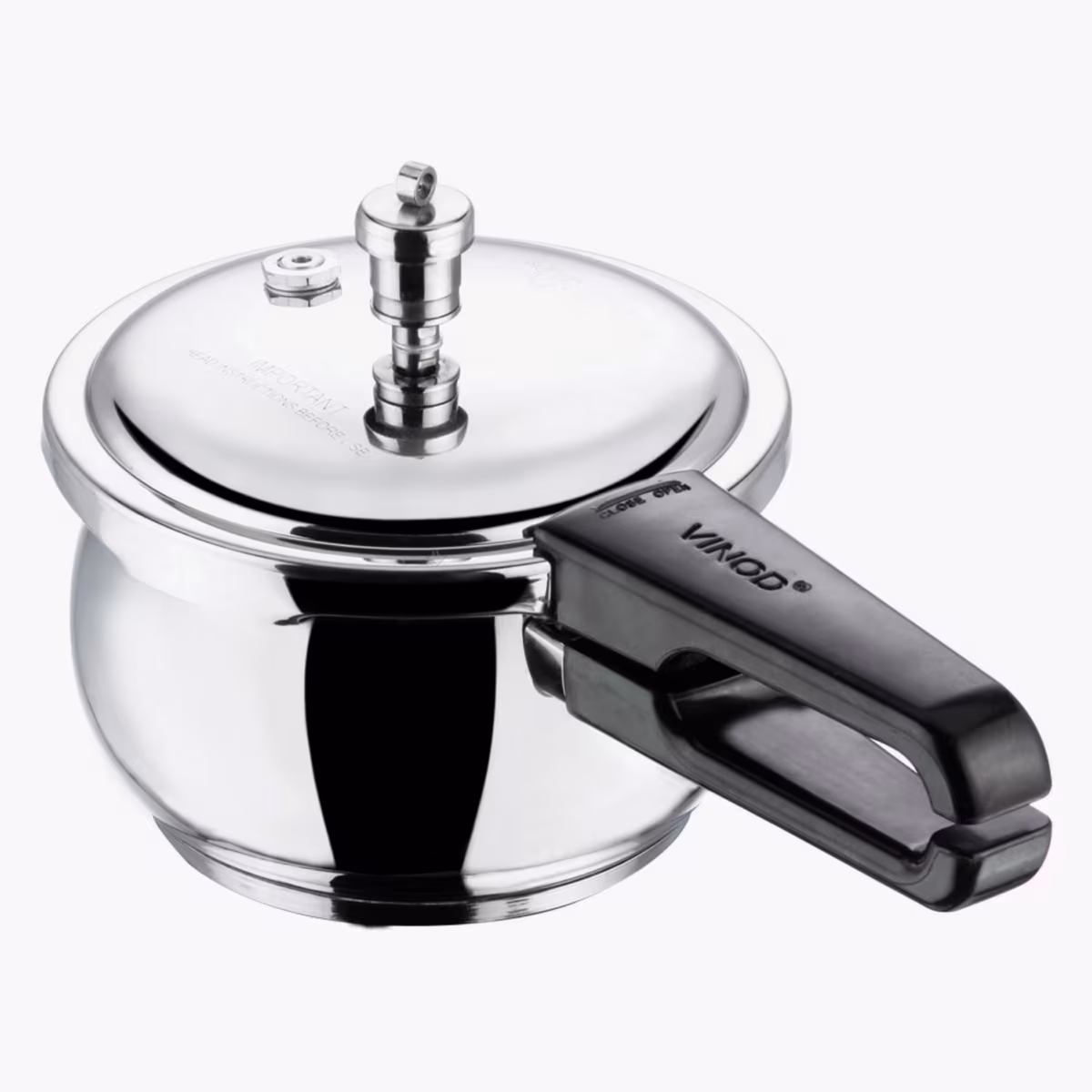 VINOD Splendid Plus 18/8 Stainless Steel Handi Pressure Cooker with Extra Glass Lid - 2.5L in Silver