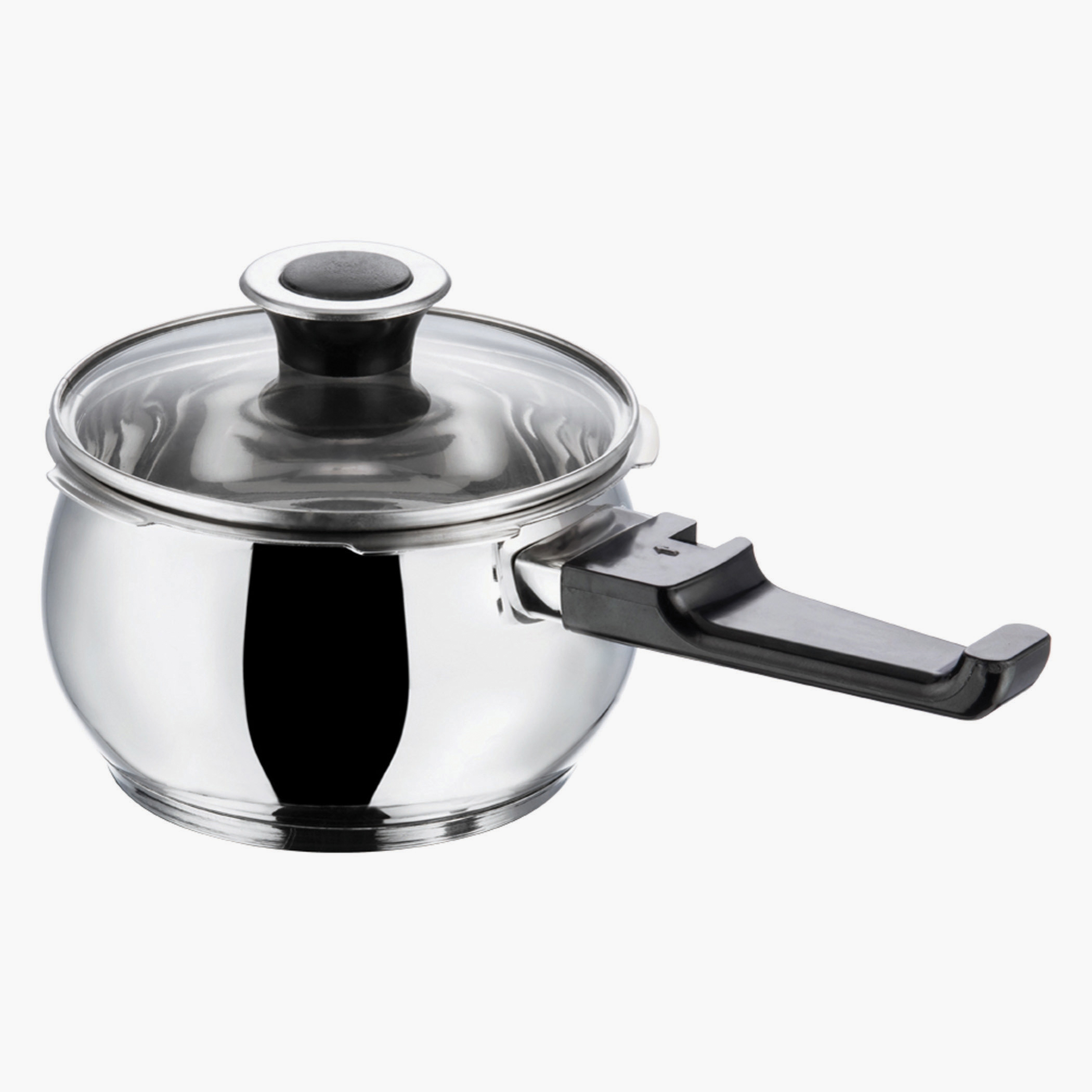 VINOD Splendid Plus 18/8 Stainless Steel Handi Pressure Cooker with Extra Glass Lid - 2.5L in Silver