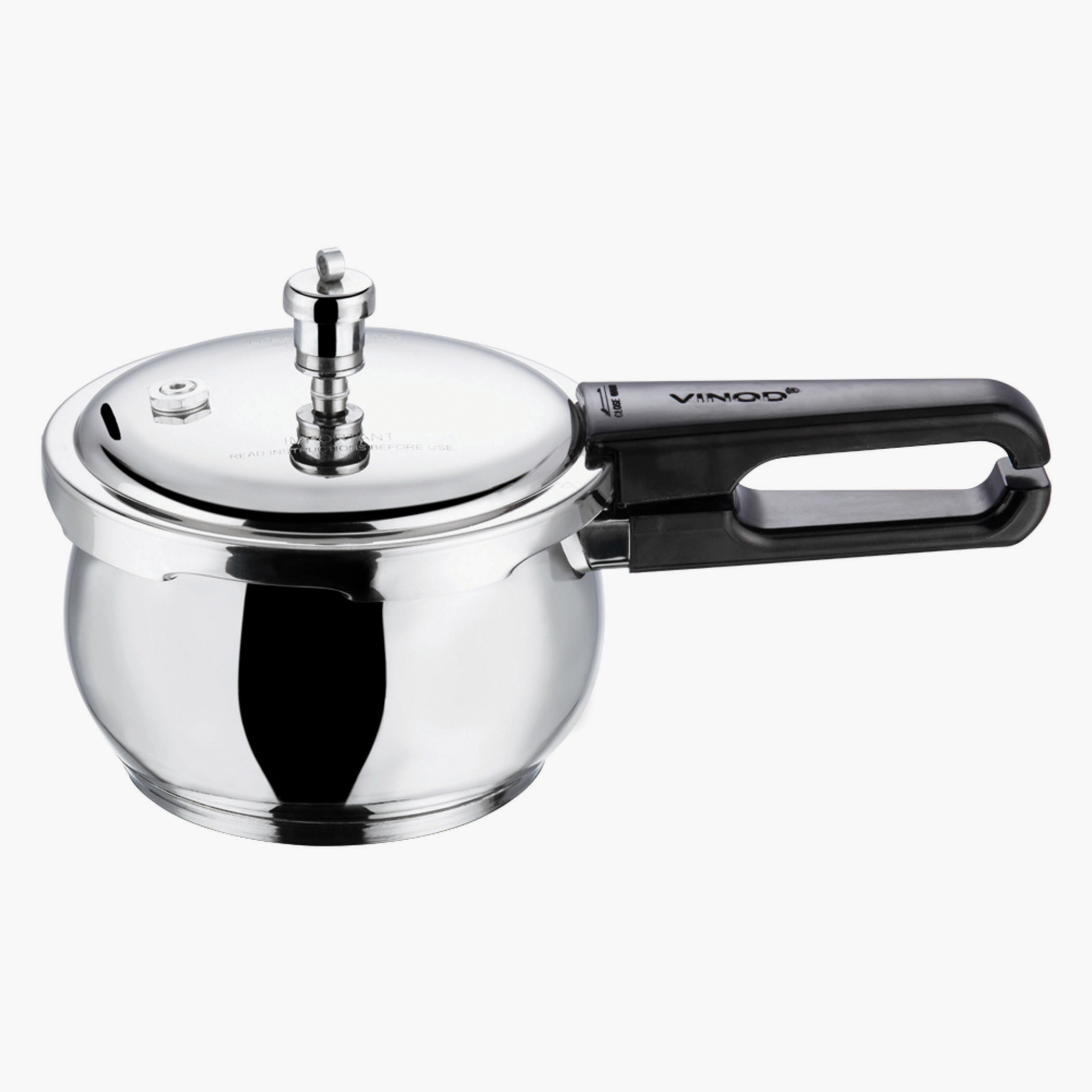 VINOD Splendid Plus 18/8 Stainless Steel Handi Pressure Cooker with Extra Glass Lid - 3.5L in Silver