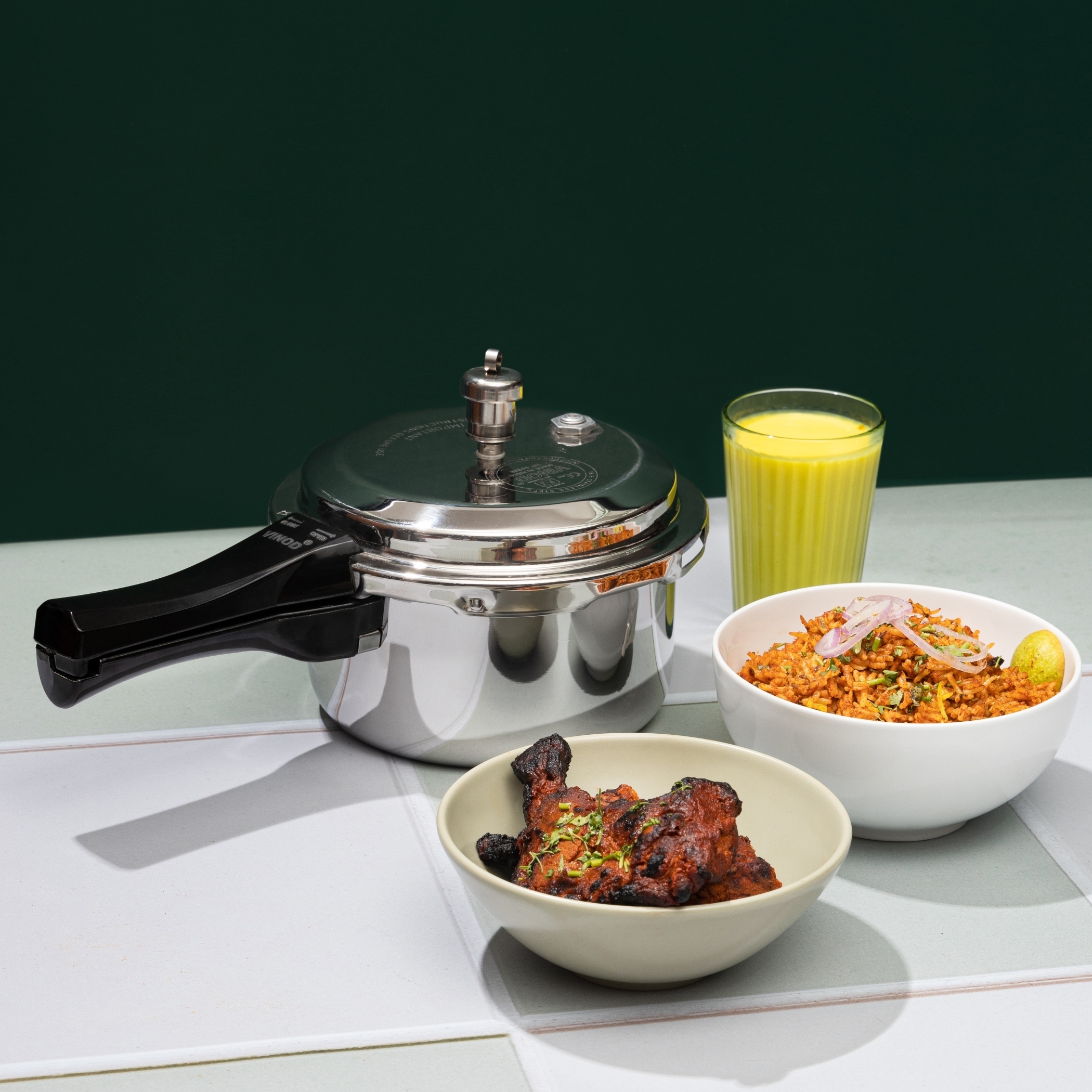 VINOD Platinum Triply Stainless Steel Pressure Cooker - 5L in Silver