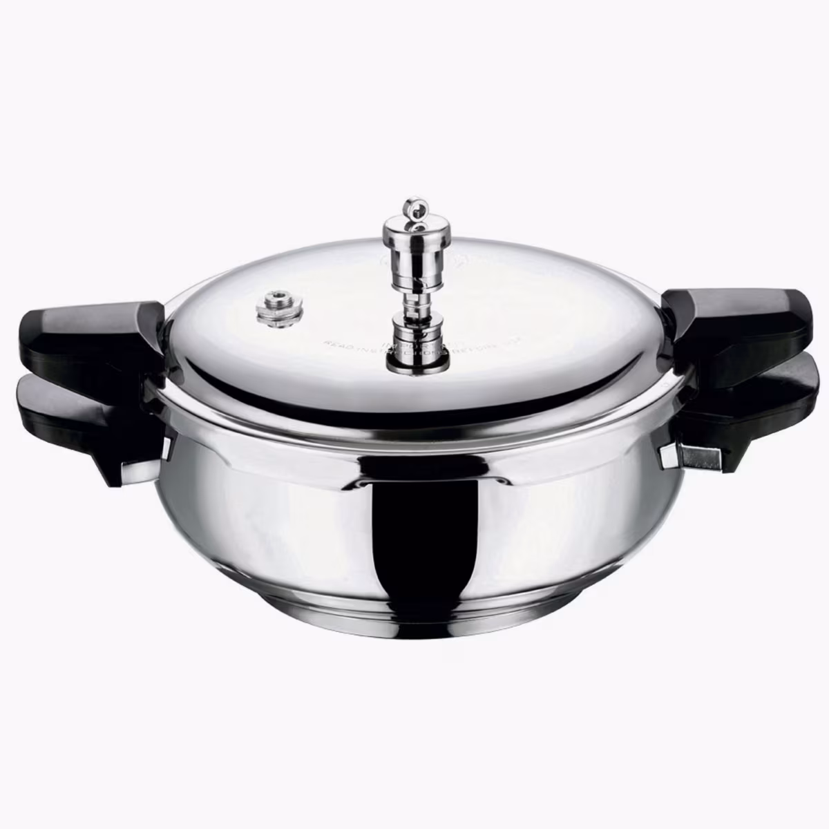 VINOD Magic 18/8 Stainless Steel Pressure Cooker with 3 Lids - 5.5L in Silver