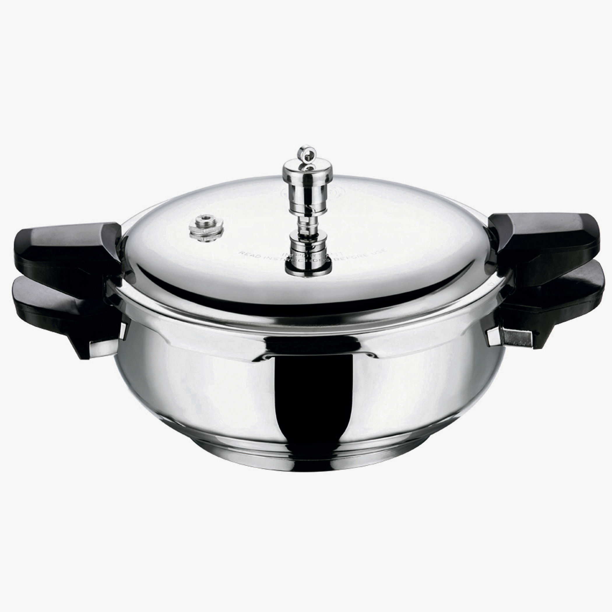 VINOD Magic 18/8 Stainless Steel Pressure Cooker with 3 Lids - 5.5L in Silver