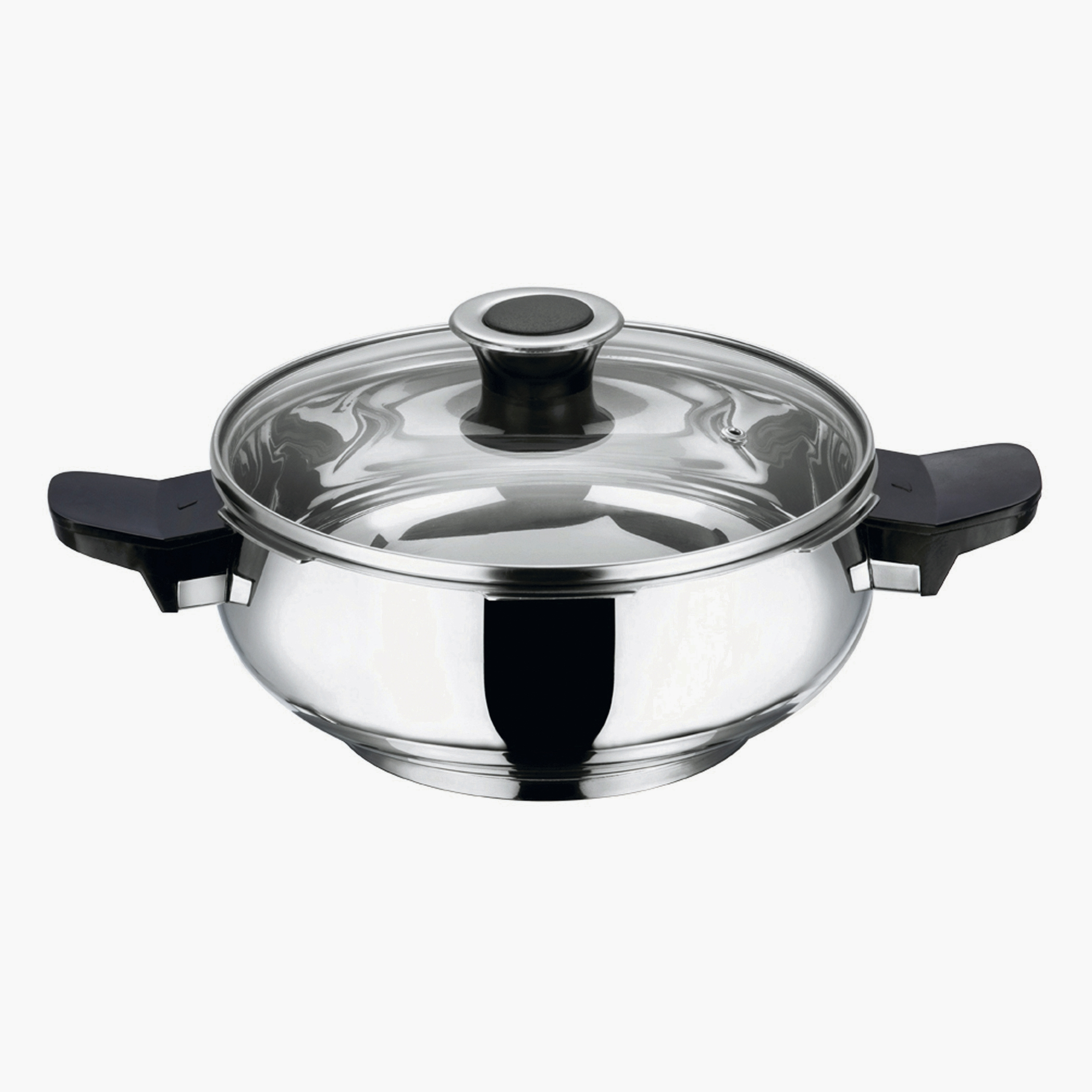 VINOD Magic 18/8 Stainless Steel Pressure Cooker with 3 Lids - 5.5L in Silver