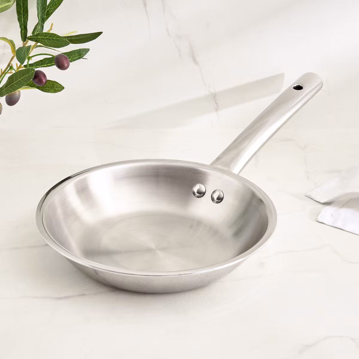 Valeria Carin Tri-Ply Stainless Steel Induction Compatible Frying Pan - 1L in Silver