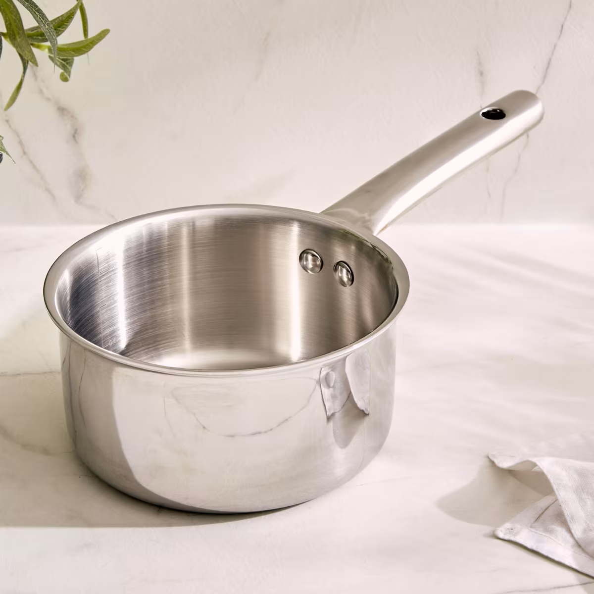 Valeria Carin Tri-Ply Stainless Steel Induction Compatible Milk Pan - 1.7L in Silver