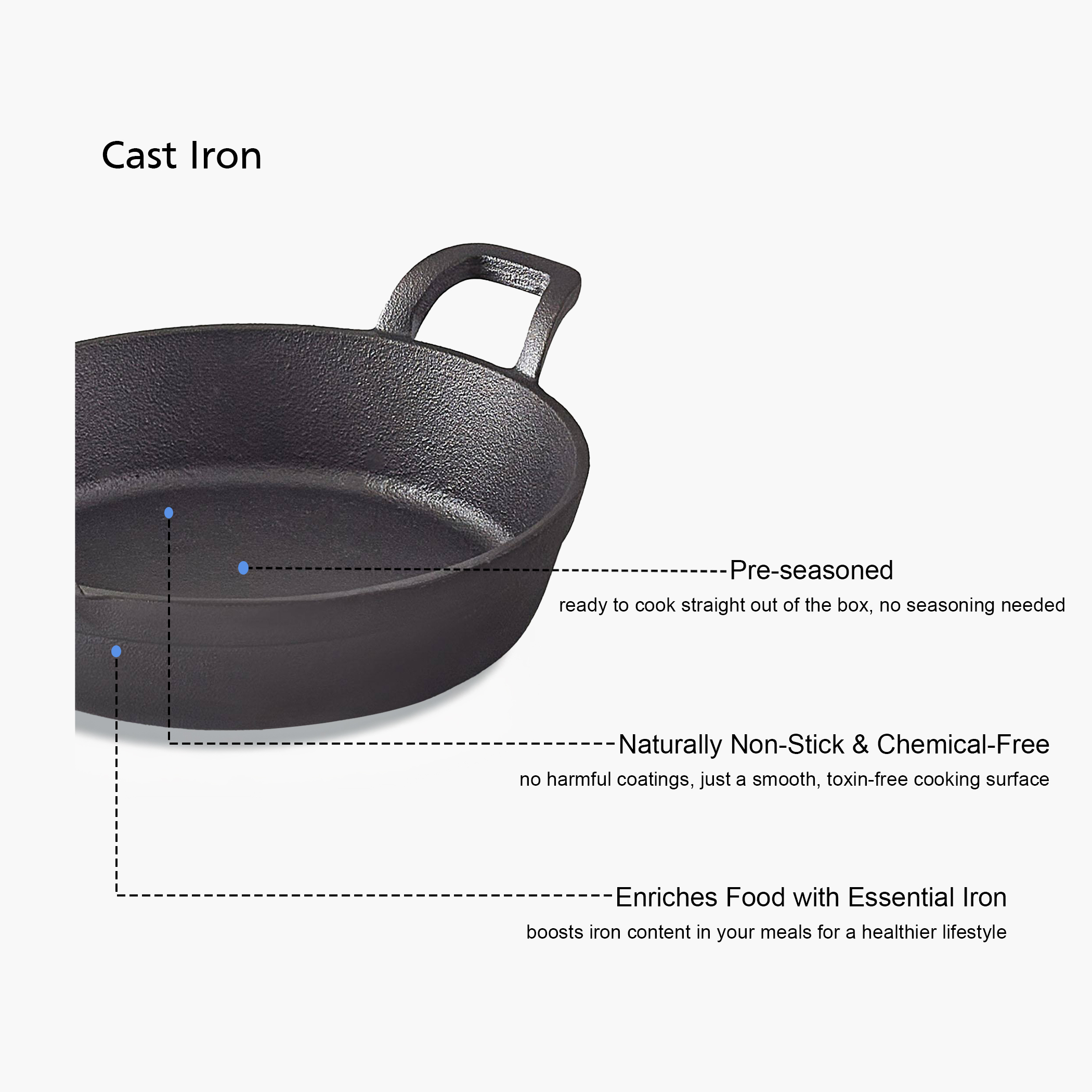 Terra Tales Sally Cast Iron Mini Crepe Pan - 16cm in Black