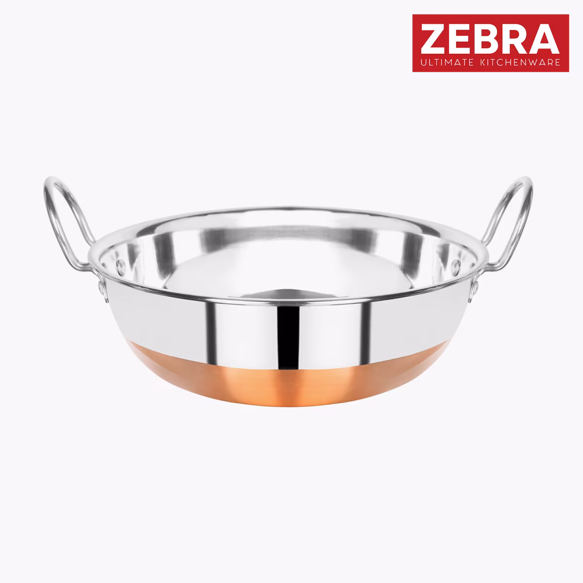 ZEBRA Stainless Steel Copper Bottom Kadai - 1.2L in Silver
