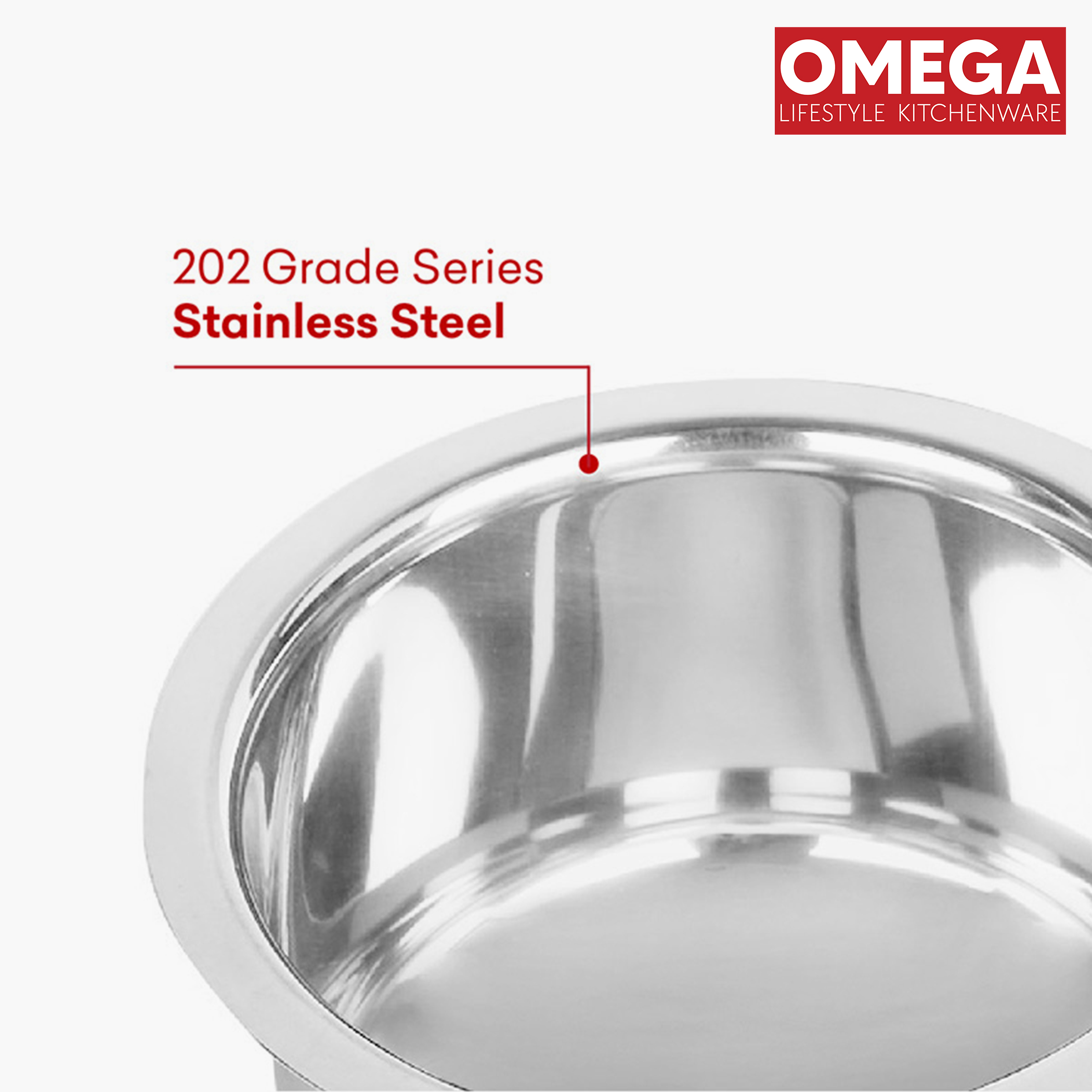 OMEGA Stainless Steel Copper Bottom Tope - 1.1L in Silver