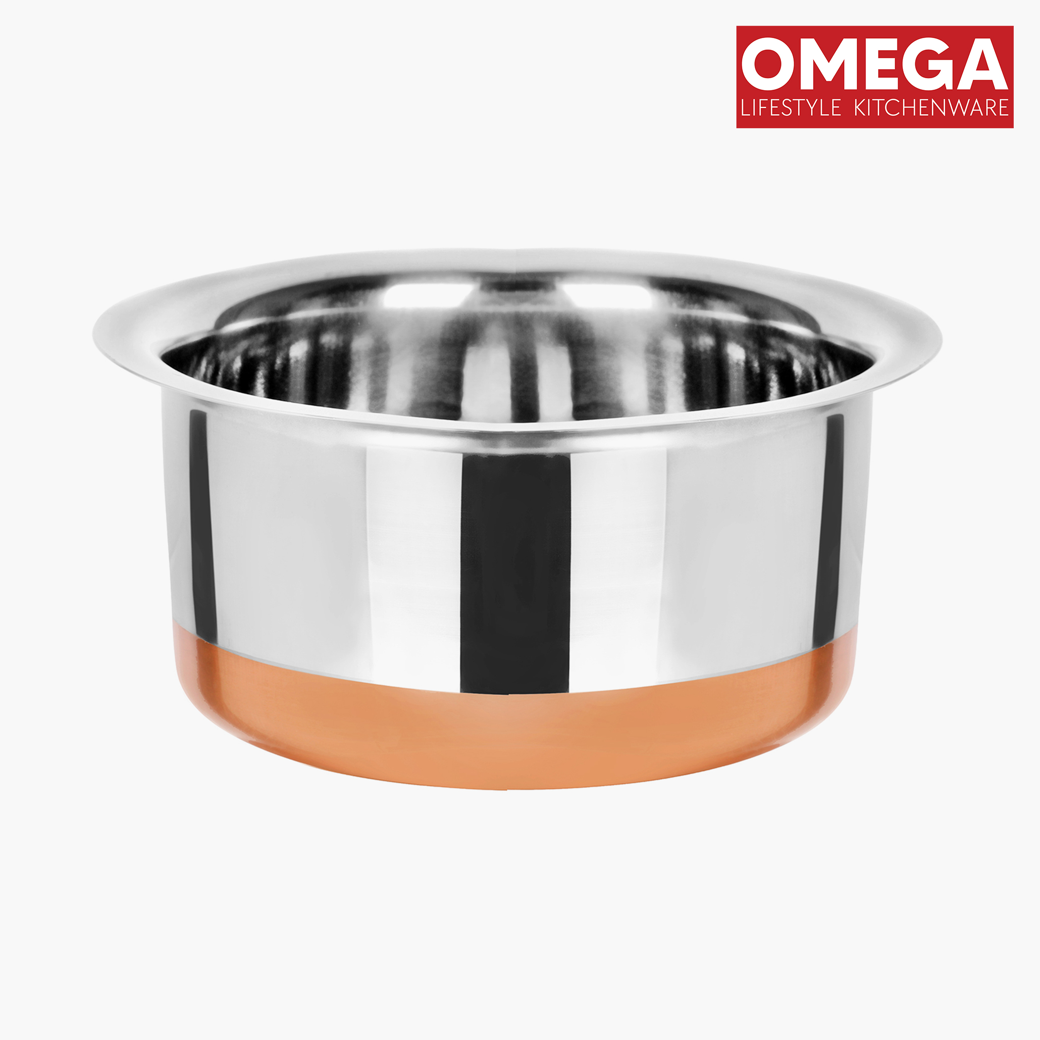 OMEGA Stainless Steel Copper Bottom Tope - 1.5L in Silver
