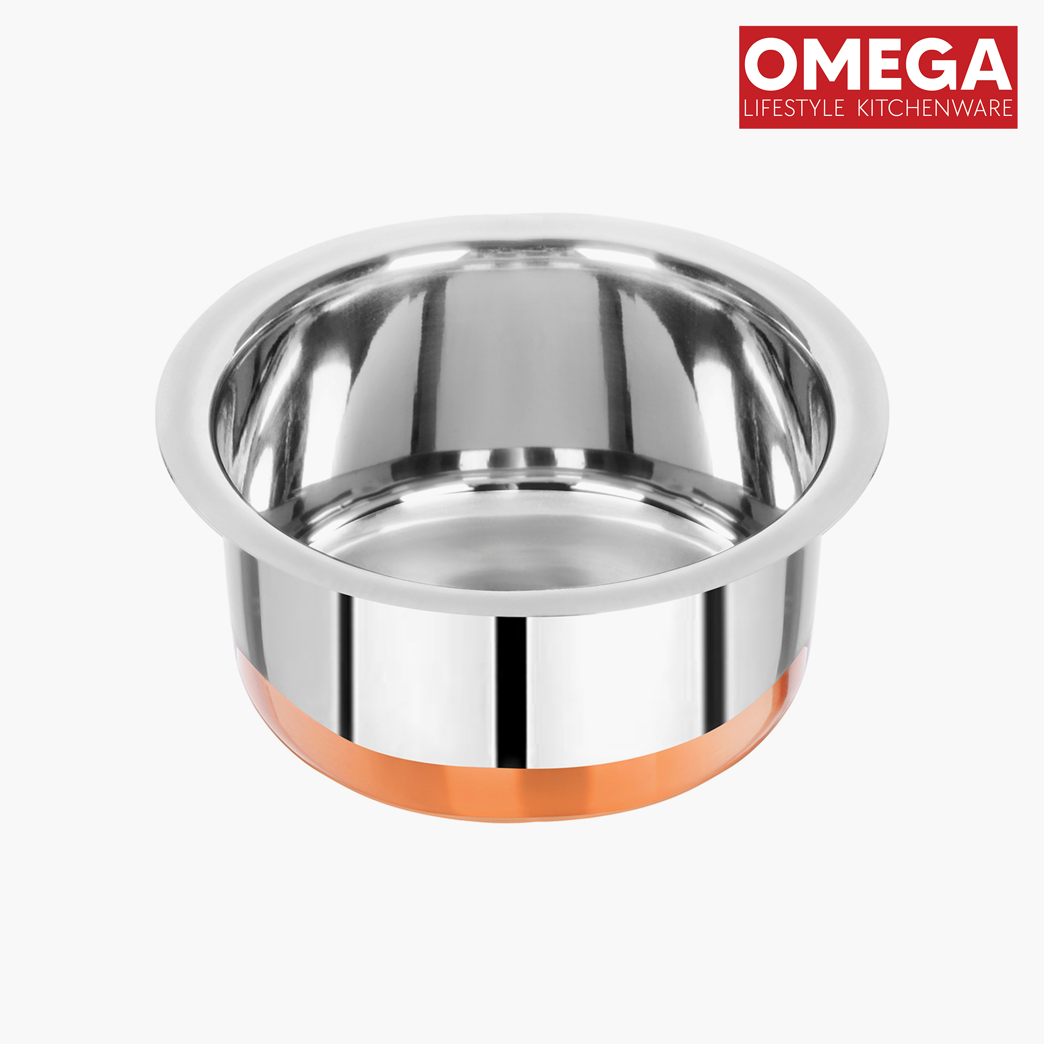 OMEGA Stainless Steel Copper Bottom Tope - 1.5L in Silver