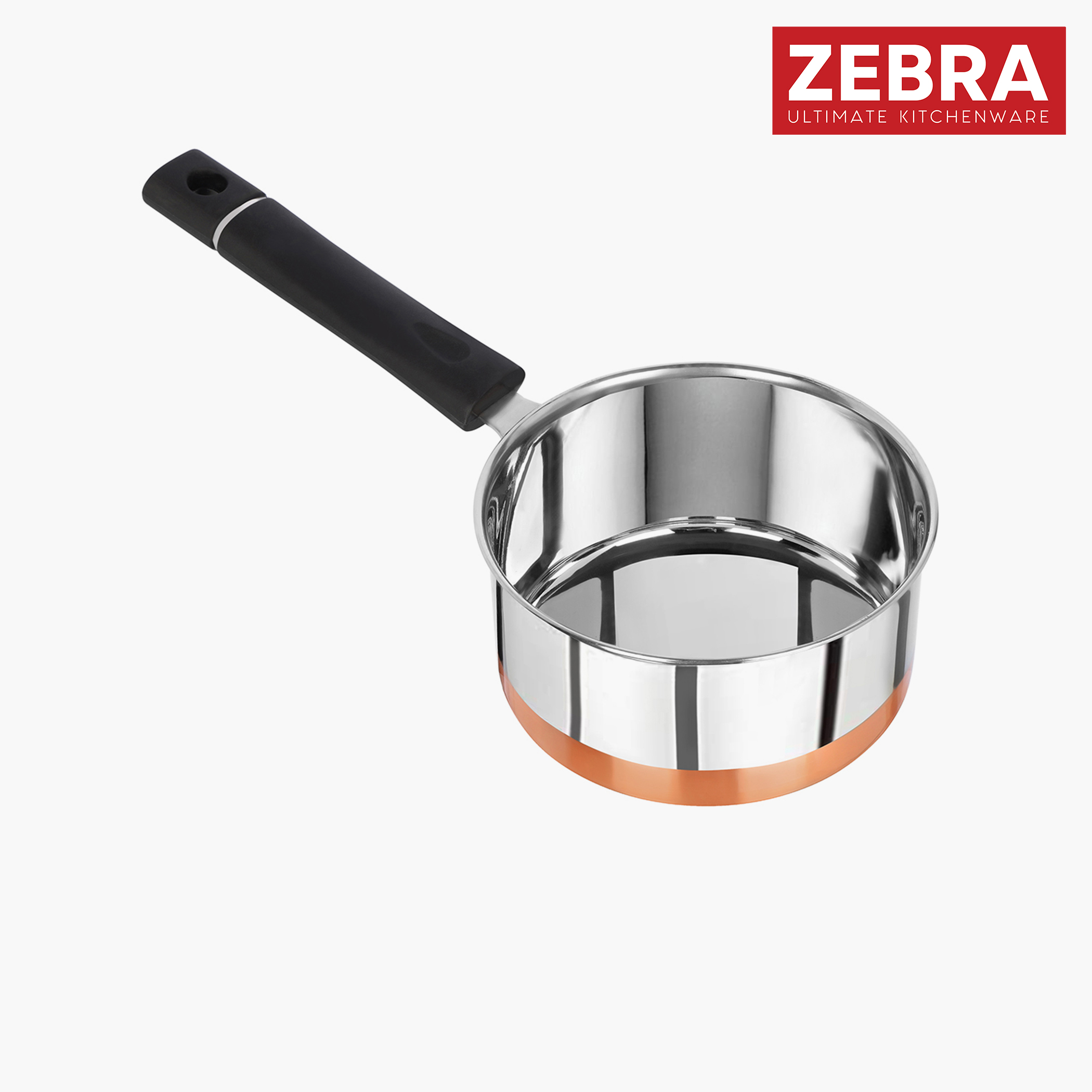 ZEBRA Stainless Steel Copper Bottom Saucepan - 2L in Silver