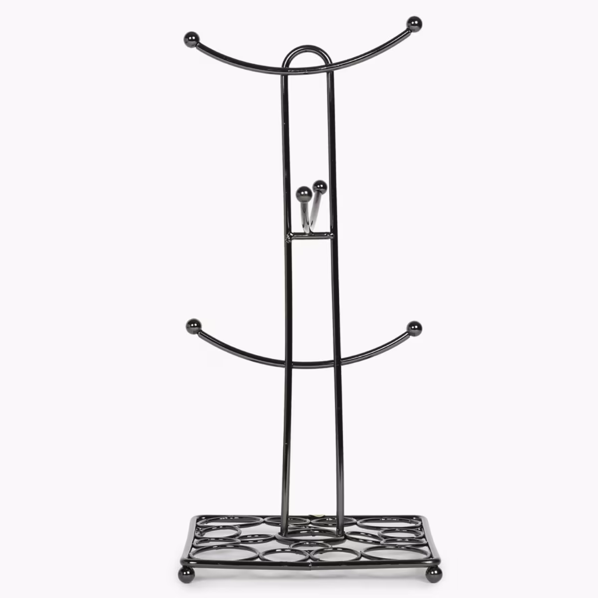 Gravel Solid  Mug Tree - Stainless Steel -  Mug Tree - 14.5 cm x 14.5 cm x 32 cm - Black in Black