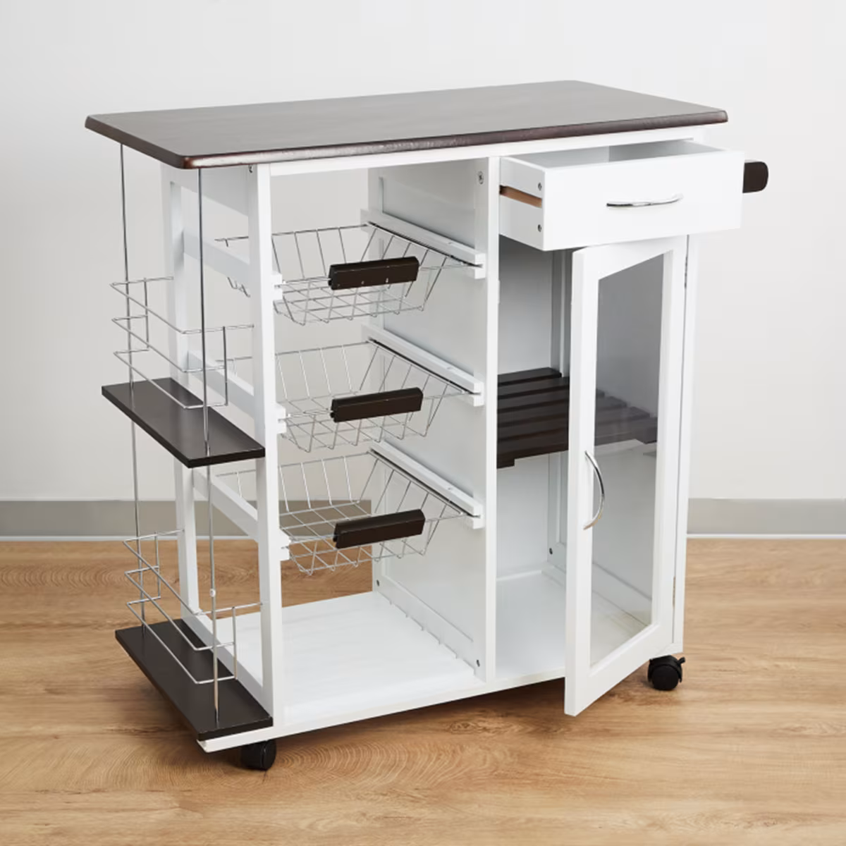 Tranzit 3-Tier Kitchen Trolley in White