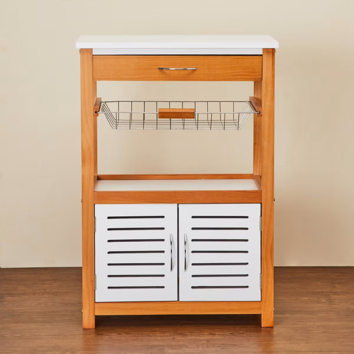 Tranzit Wooden Storage Kitchen Trolley in Brown