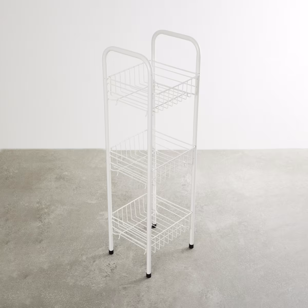 Trenton Solid  Three Tier Kitchen Basket - Metal - Kitchen Basket 23 cm x 20 cm x 76 cm -Beige in Beige