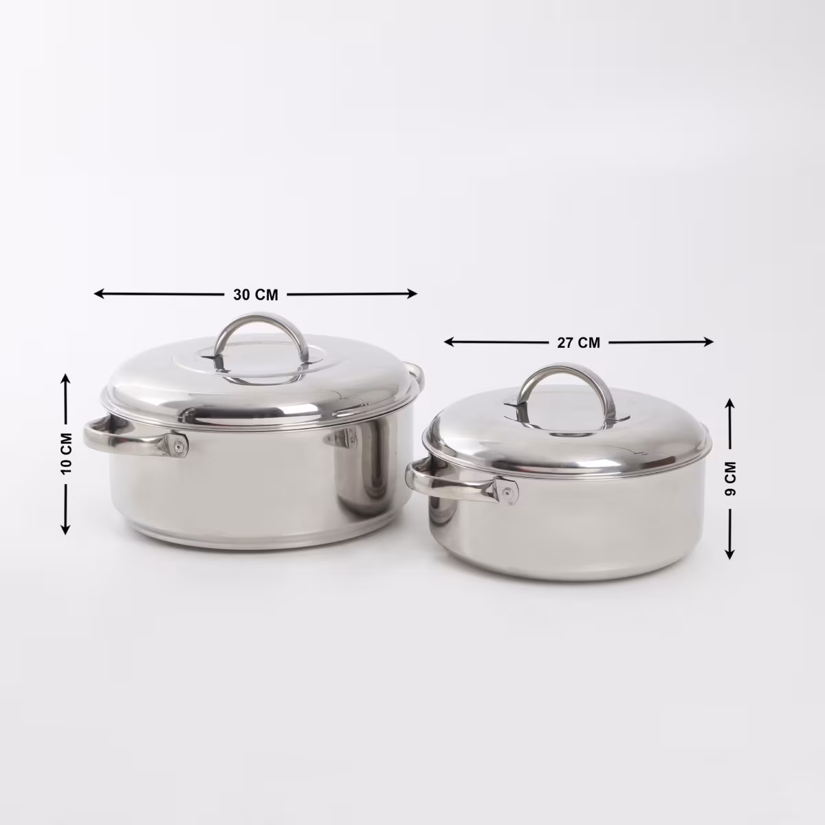 Rivago Claw Set of 2 Stainless Steel Insulated Casseroles in Silver