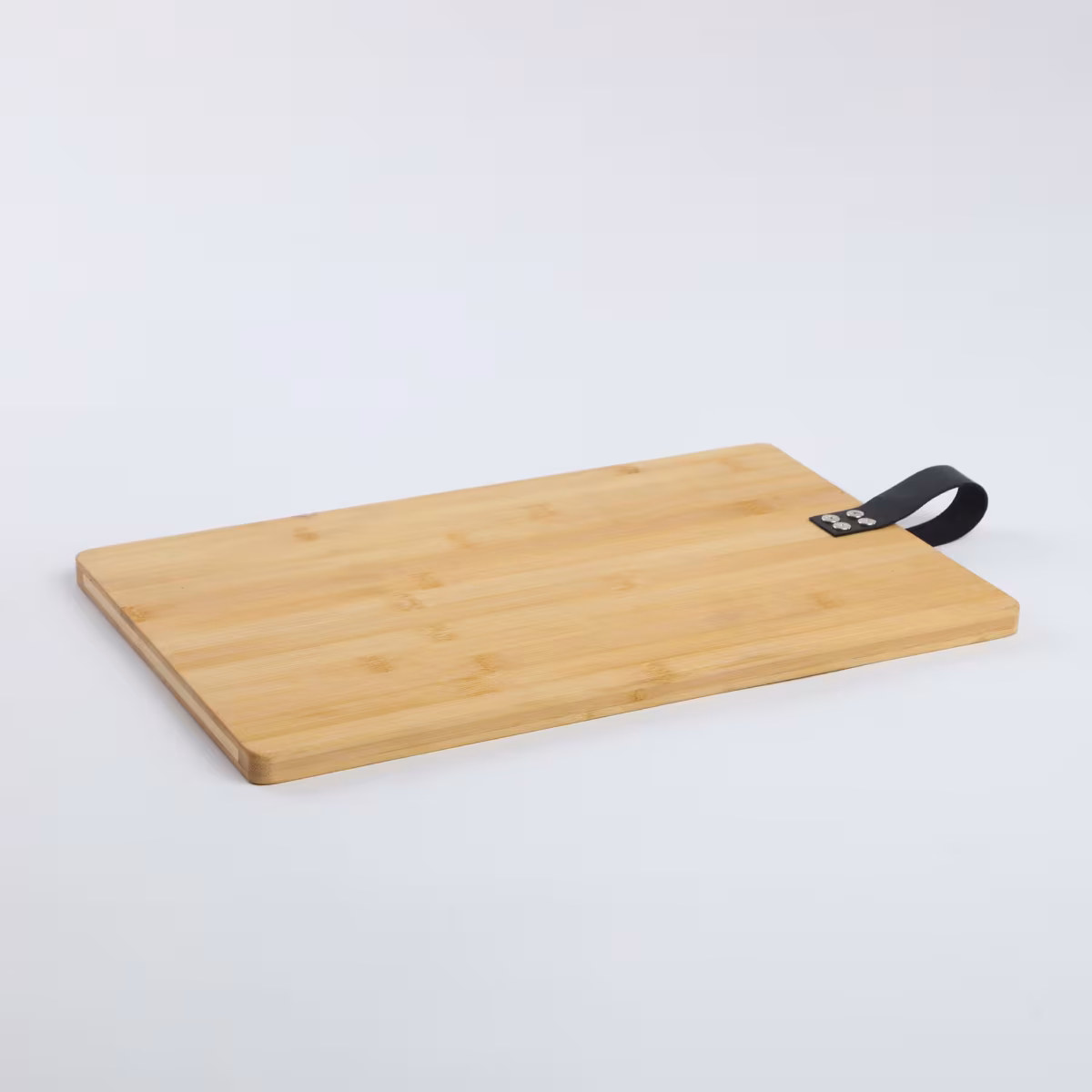 Chef Special Bamboo Chopping Board  with Leather Handle in Brown