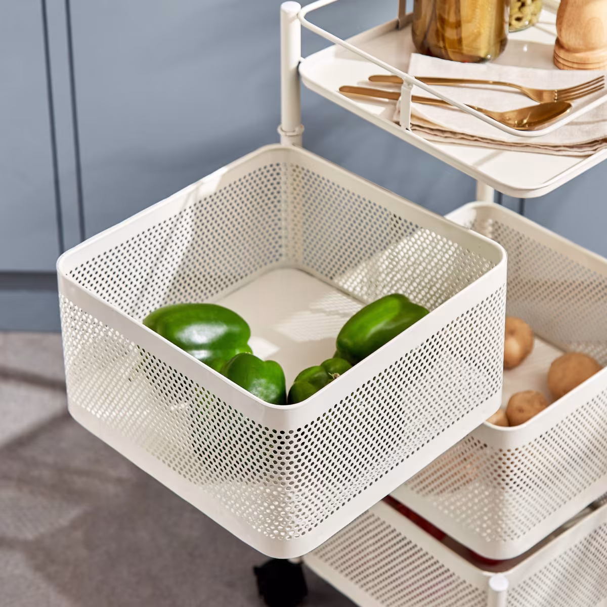 Tranzit Holland 3-Tier Trolley - White in White