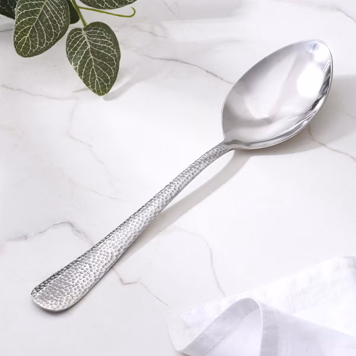 Glister Elke Stainless Steel Serving Spoon in Silver