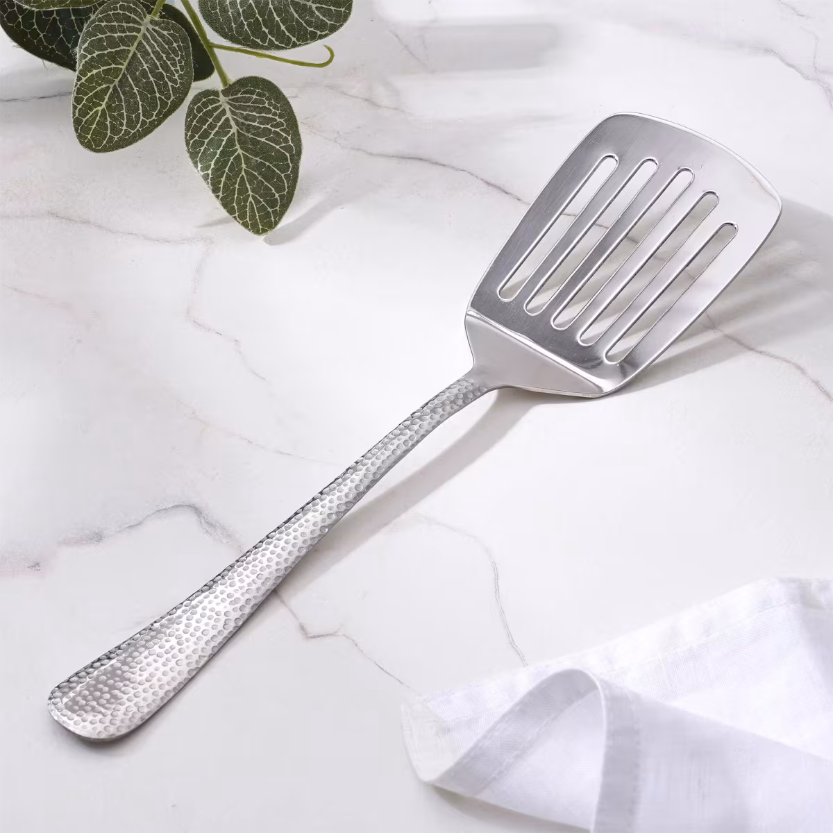 Glister Elke Stainless Steel Slotted Turner in Silver
