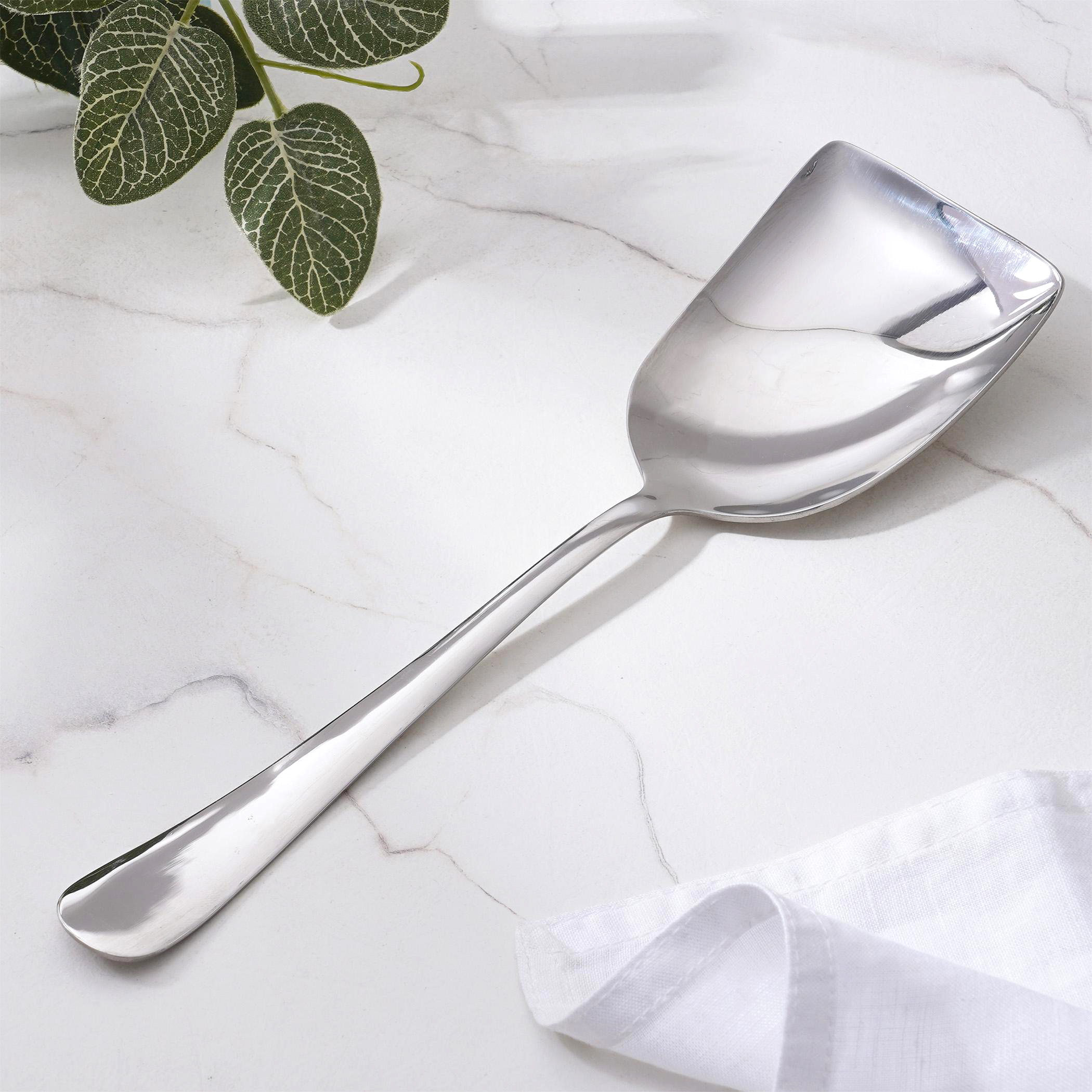Glister Rosemary Stainless Steel Rice Spoon in Silver