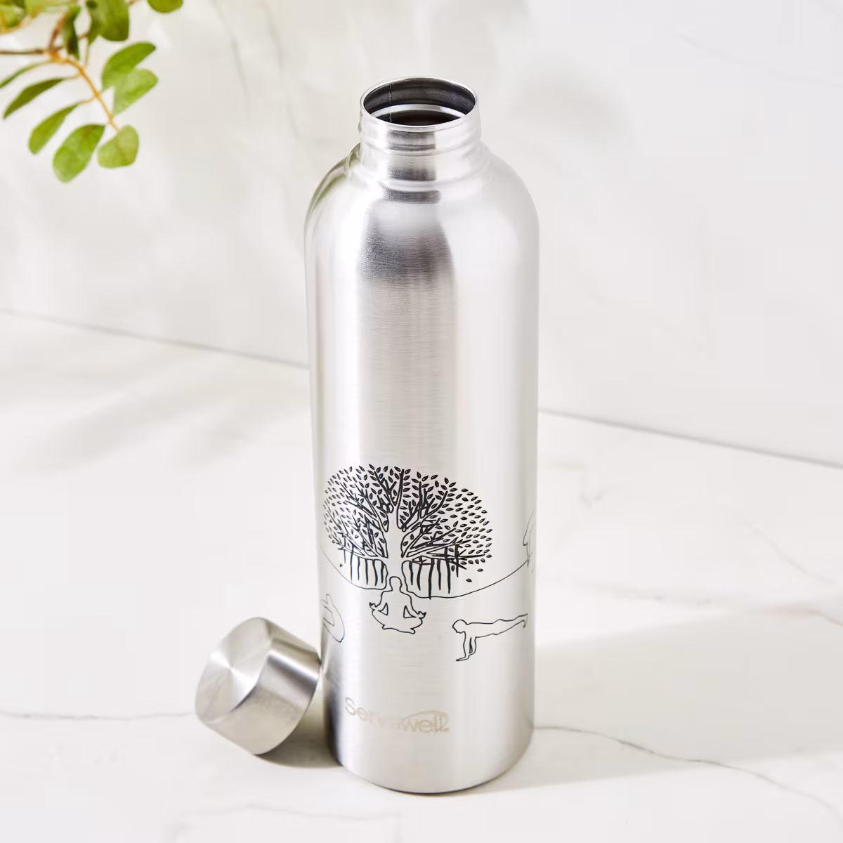 Infinity Osaka Set of 2 Stainless Steel Water Bottles - 900ml in Silver