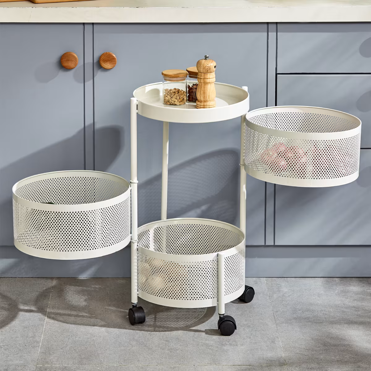 Corsica Tranzit 3-Tier Trolley - White in Offwhite