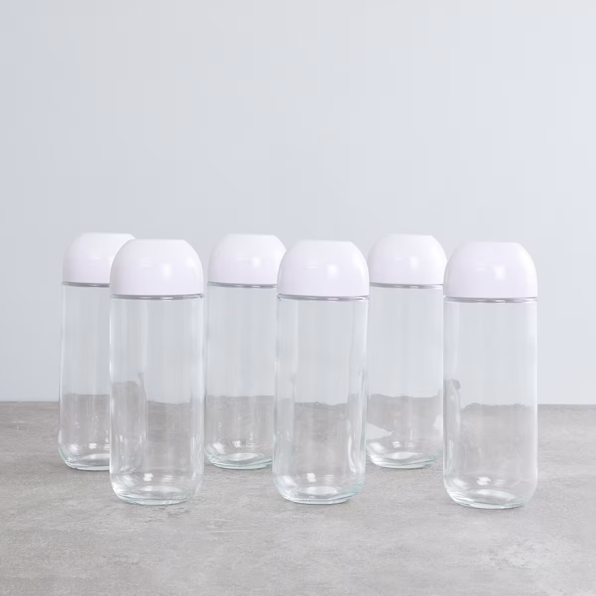 Siattle Regal Set of 6 Glass Storage Jars -1L in Transparent