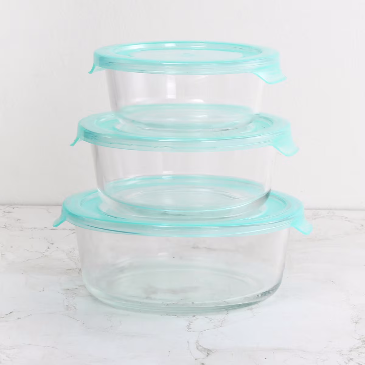Corsica Palestine Set of 3 Glass Food Storage Containers in Transparent
