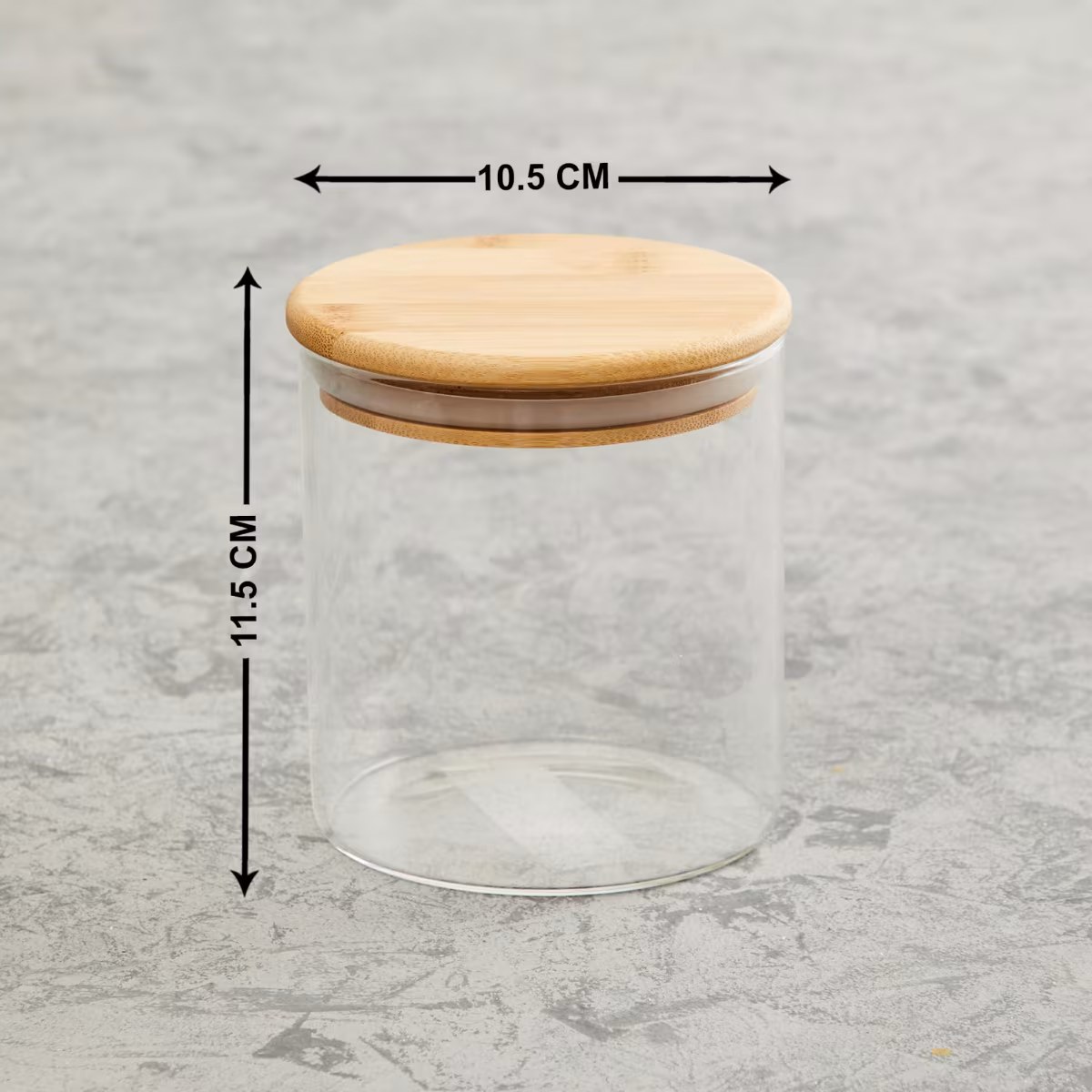 Palestine Borosilicate Jar with Bamboo Lid - 600ml in Transparent