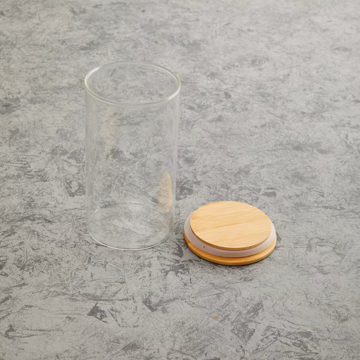 Palestine Borosilicate Jar with Bamboo Lid - 1.1L in Transparent