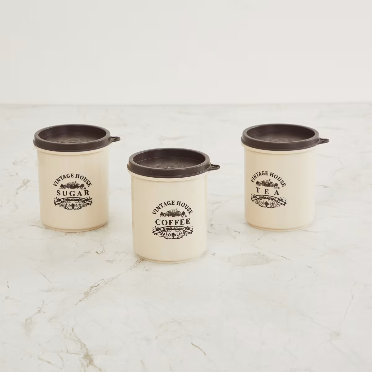 Corsica Set of 3 Polypropylene Storage Containers - 450ml in Multicolour