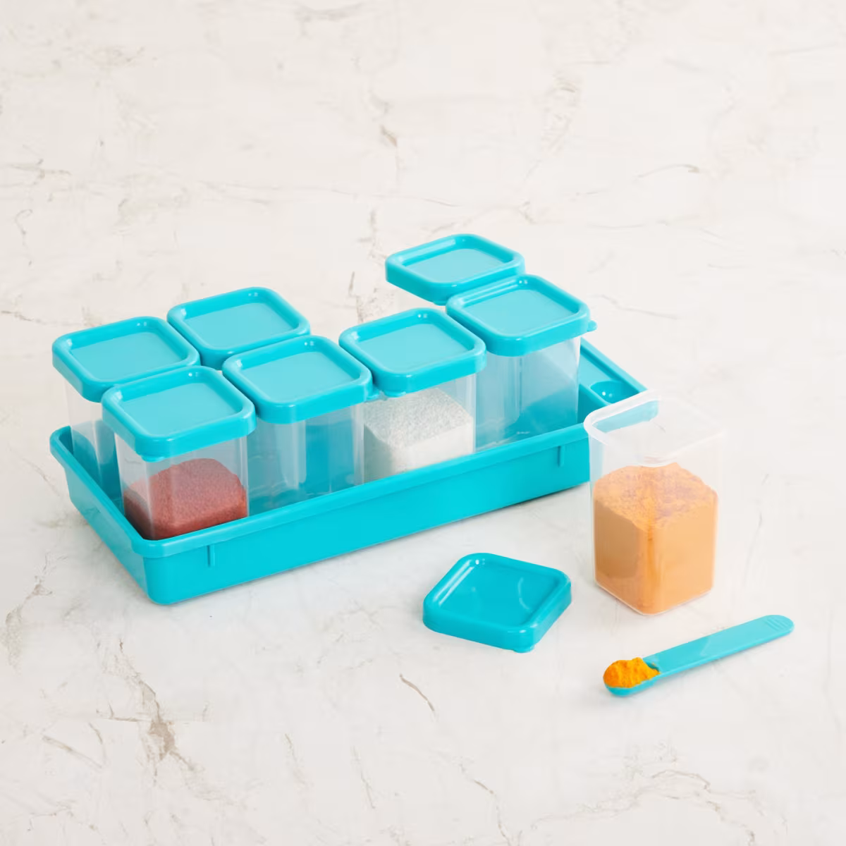 Fiesta 10Pcs Polypropylene Spice Box Set in Teal