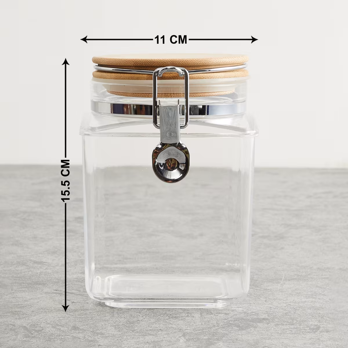 Palestine Acrylic Square Canister - 1.2L in Transparent