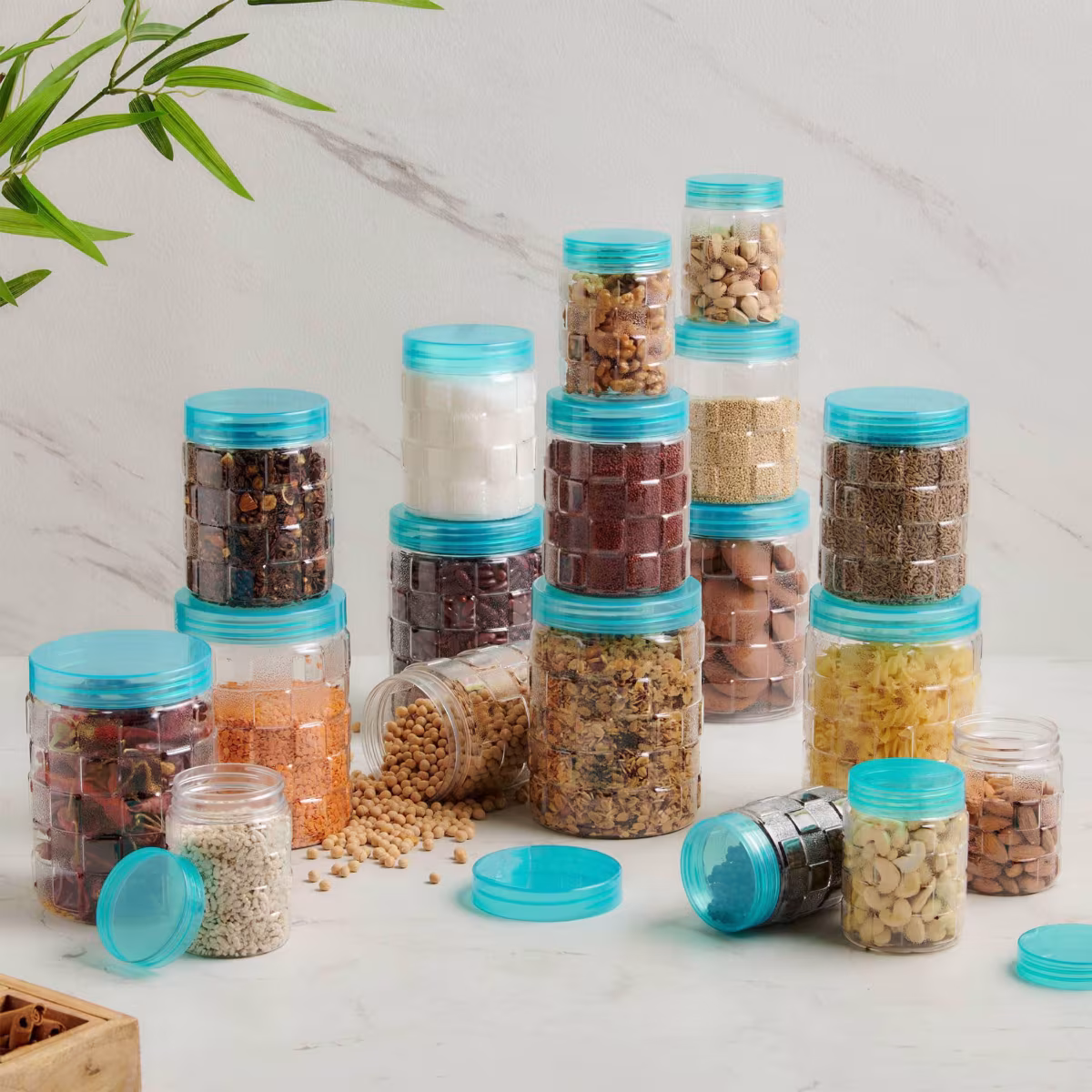 Barbados Set of 18 Pet Canisters in Blue
