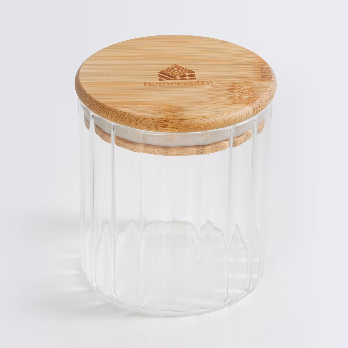Spinel Glass Storage Canister with Bamboo Lid - 430ml in Transparent