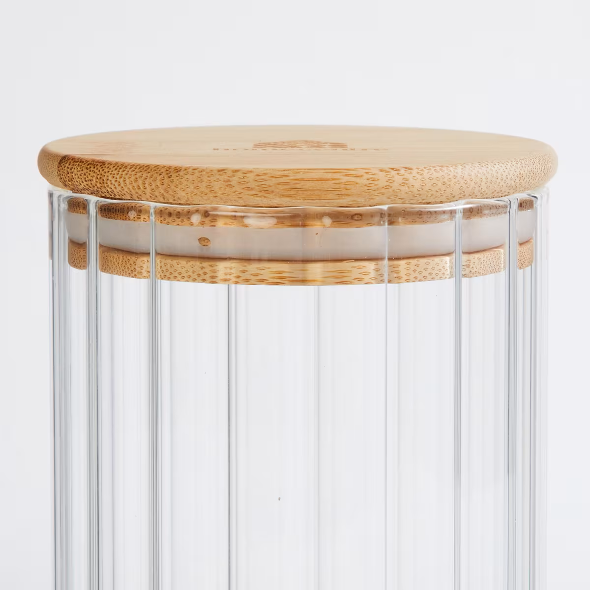 Spinel Storage Glass Canister with Bamboo Lid - 700ml in Transparent