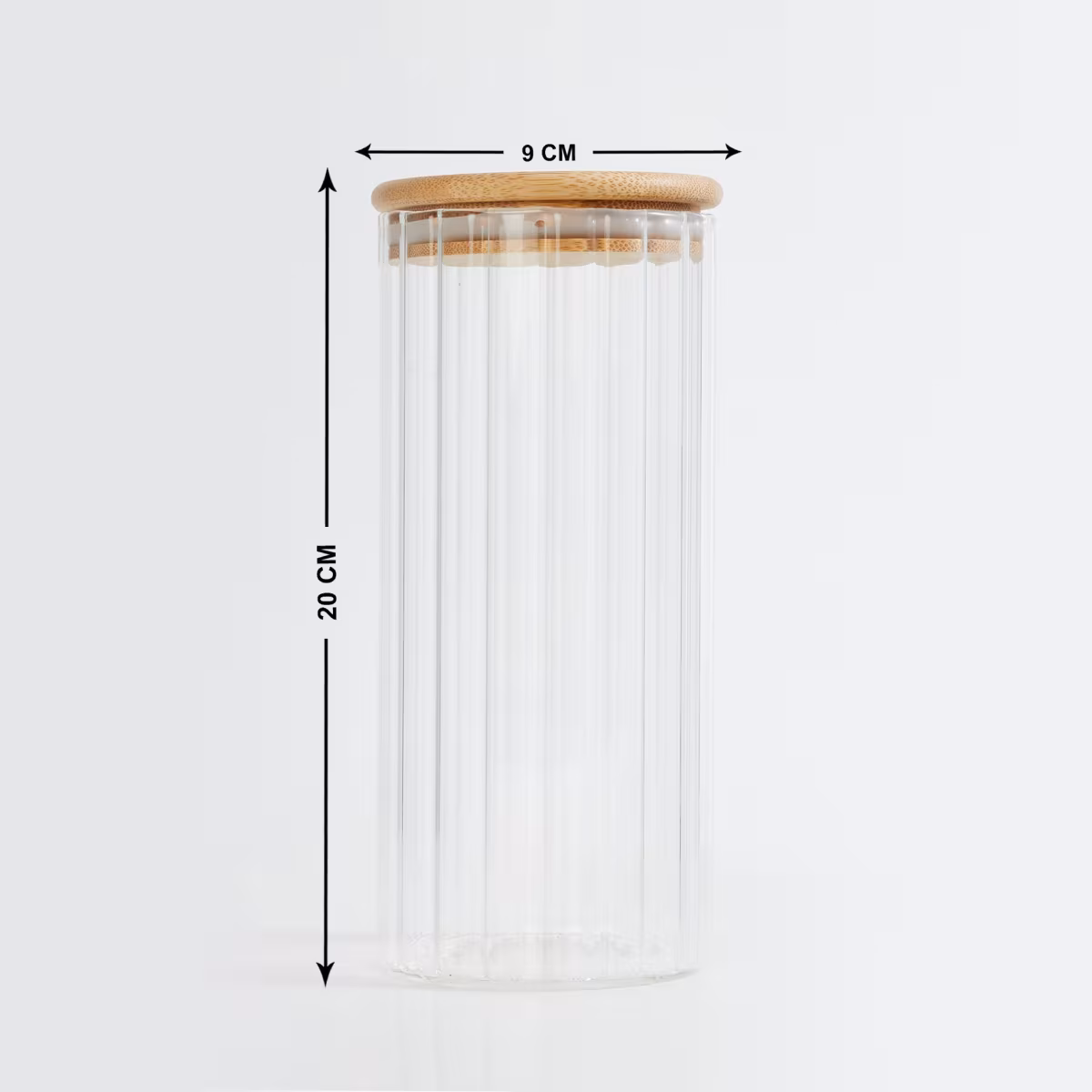 Spinel Glass Storage Canister with Bamboo Lid - 1000ml in Transparent