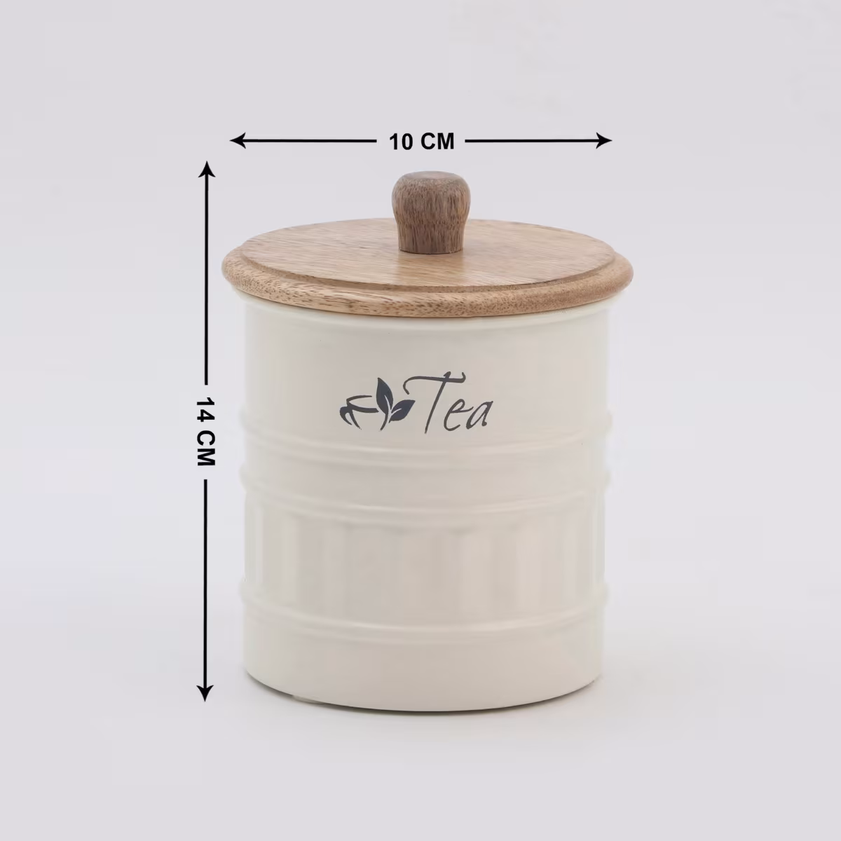 Mirage Iron Tea Canister with Mango Wood Lid in Multicolour