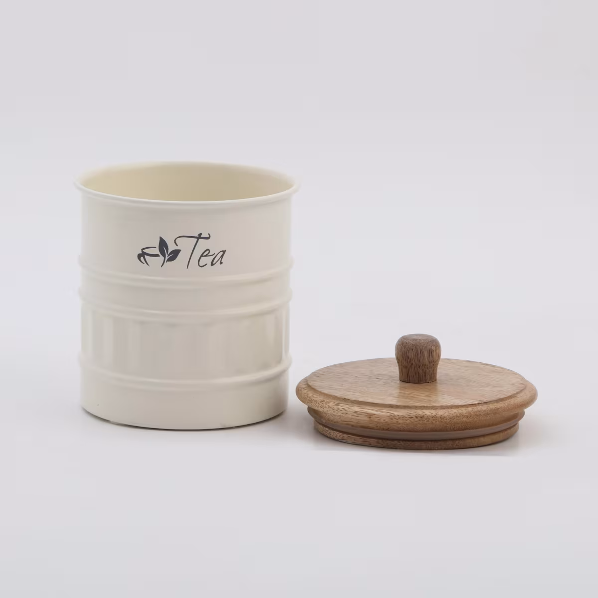 Mirage Iron Tea Canister with Mango Wood Lid in Multicolour